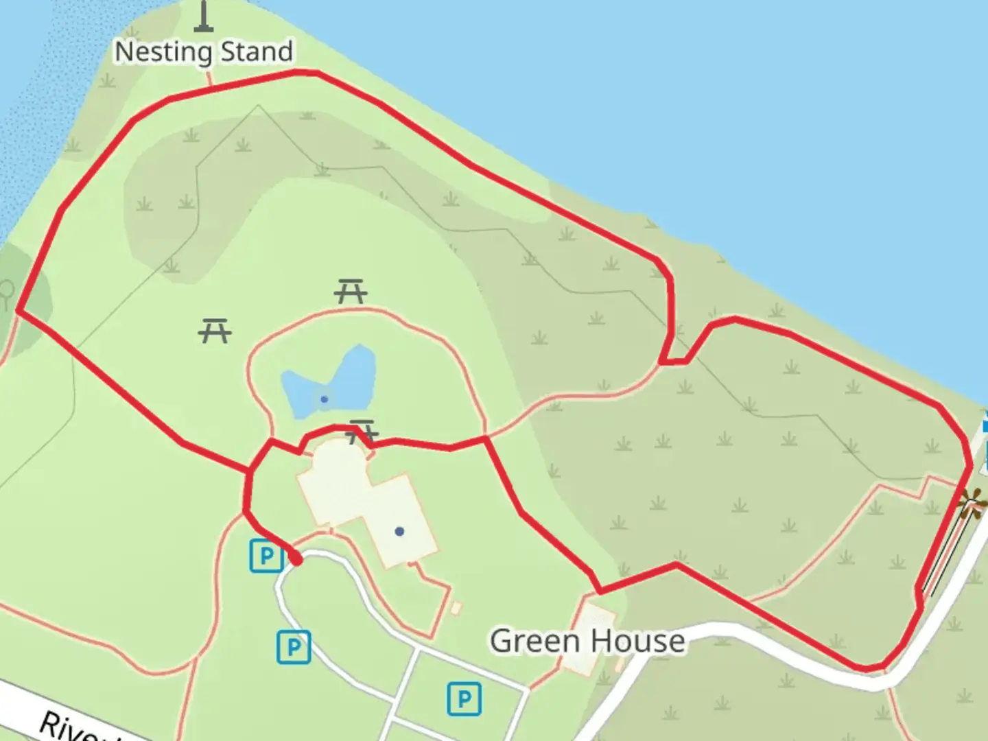 An image depicting the trail Alton Slough Overlook and its surrounding area.