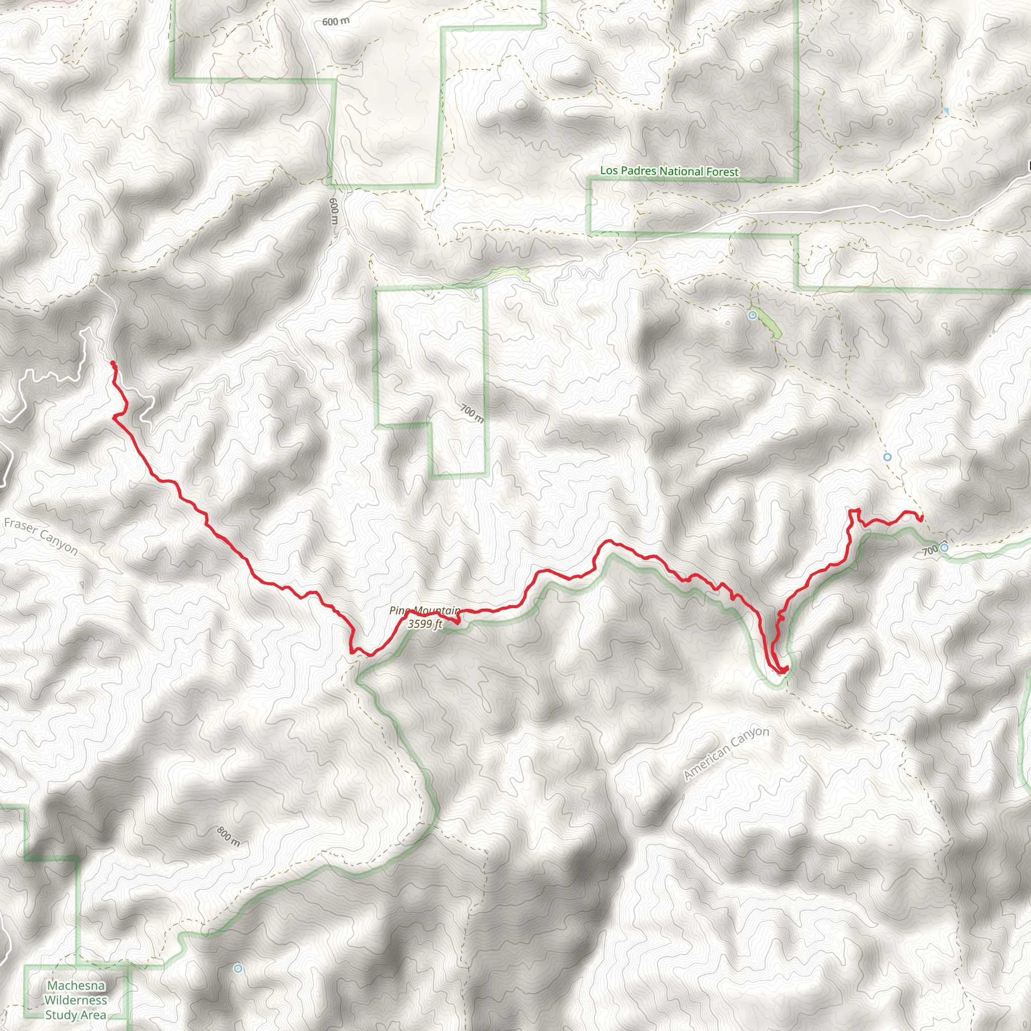 Pine Mountain Trail mobile static map