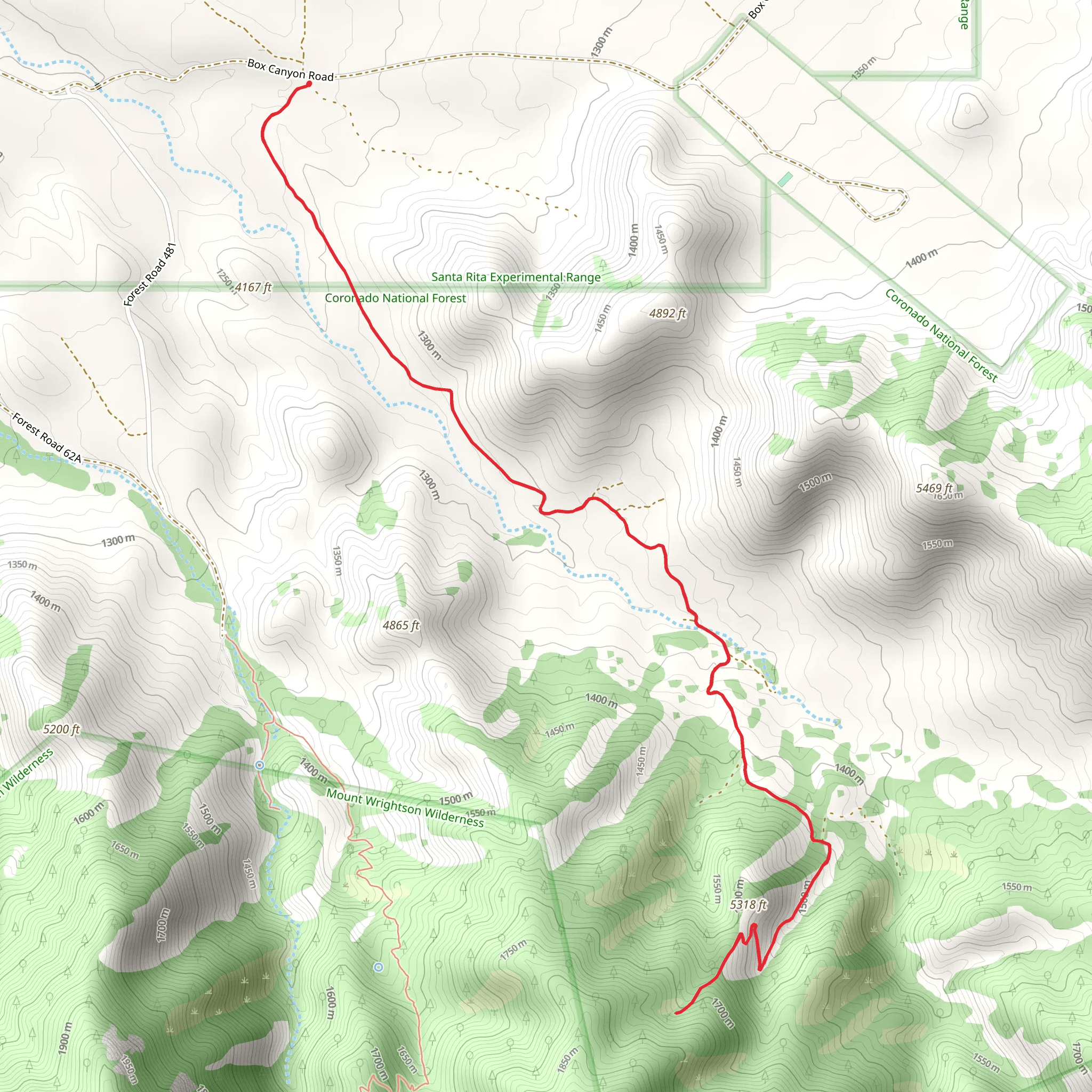 Sawmill Canyon Wash mobile static map