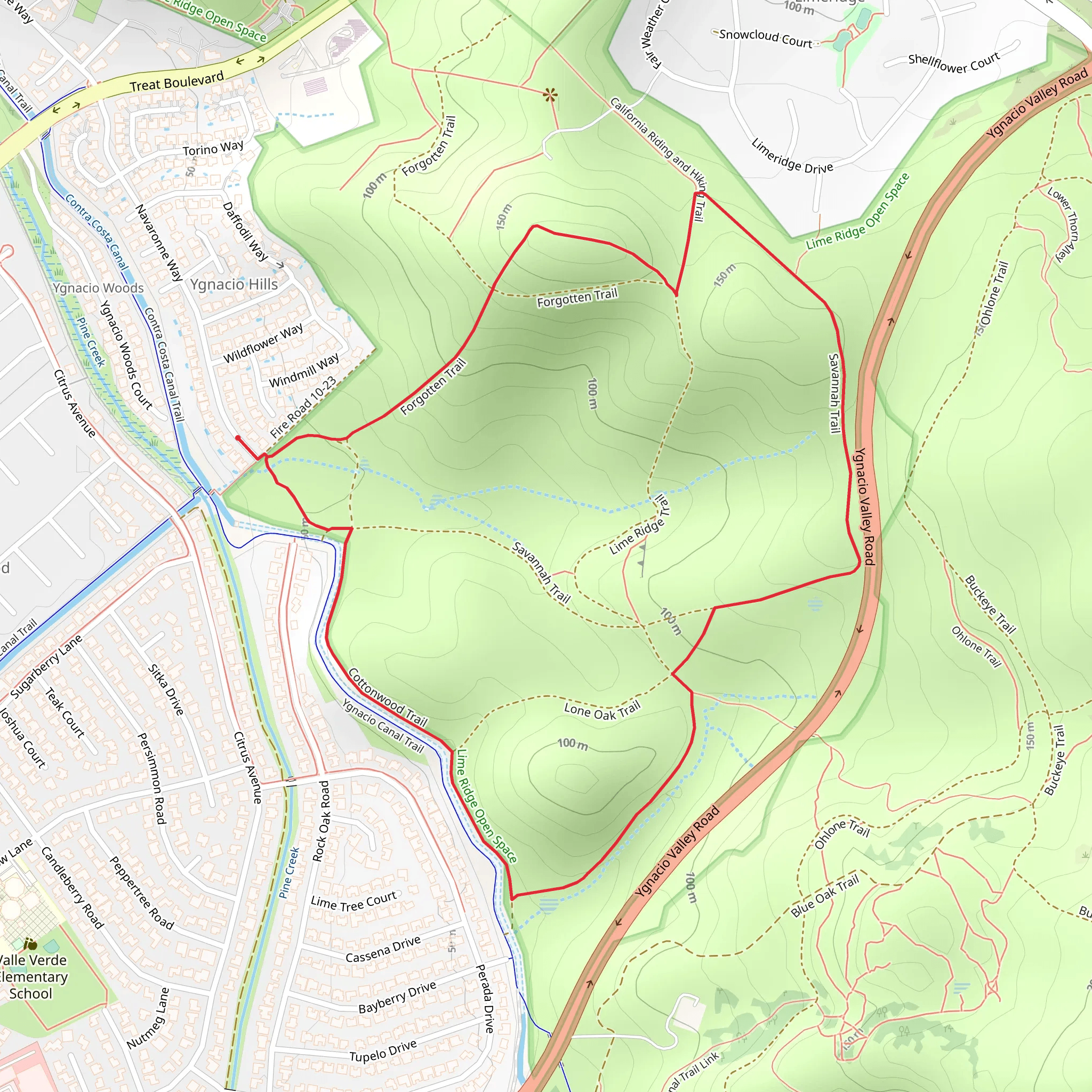 Cottonwood and Forgotten Loop Trail mobile static map