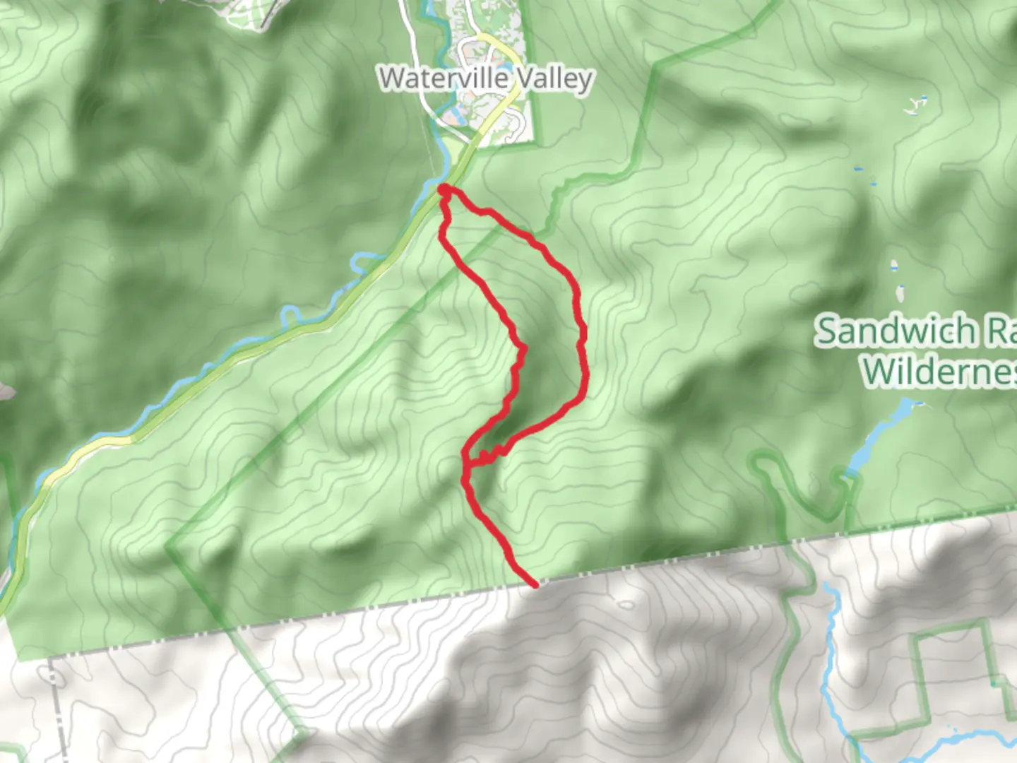 An image depicting the trail Noon Peak, Jennings Peak and Sandwich Mountain Loop and its surrounding area.