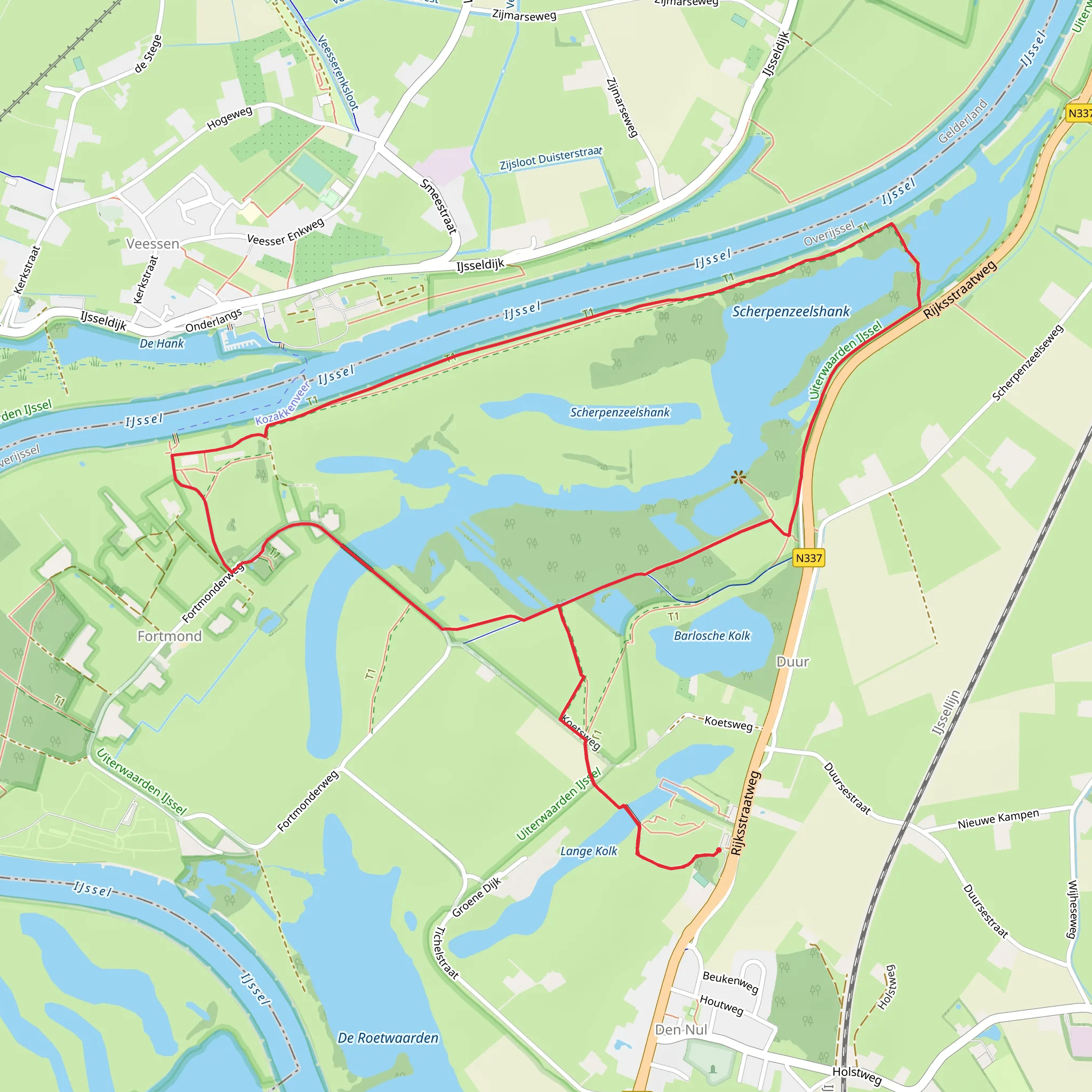 Scherpenzeelshank and Ijssel via Hanzestedenpad mobile static map