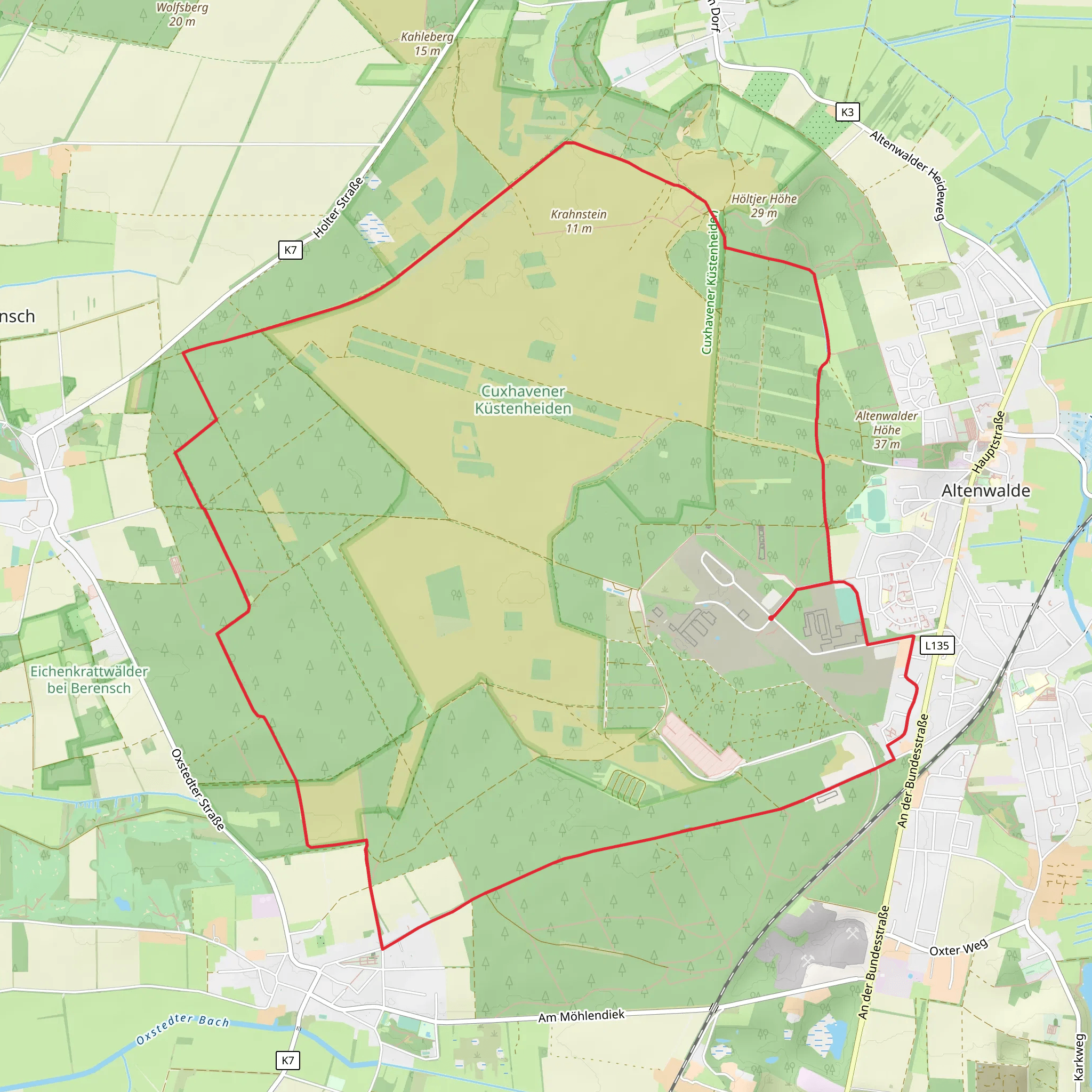 Kustenheide Loop - Franzenburg mobile static map