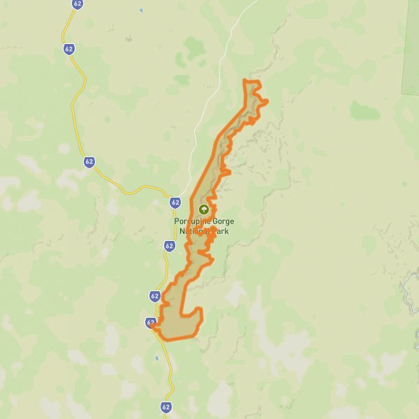 Porcupine Gorge National Park mobile static map
