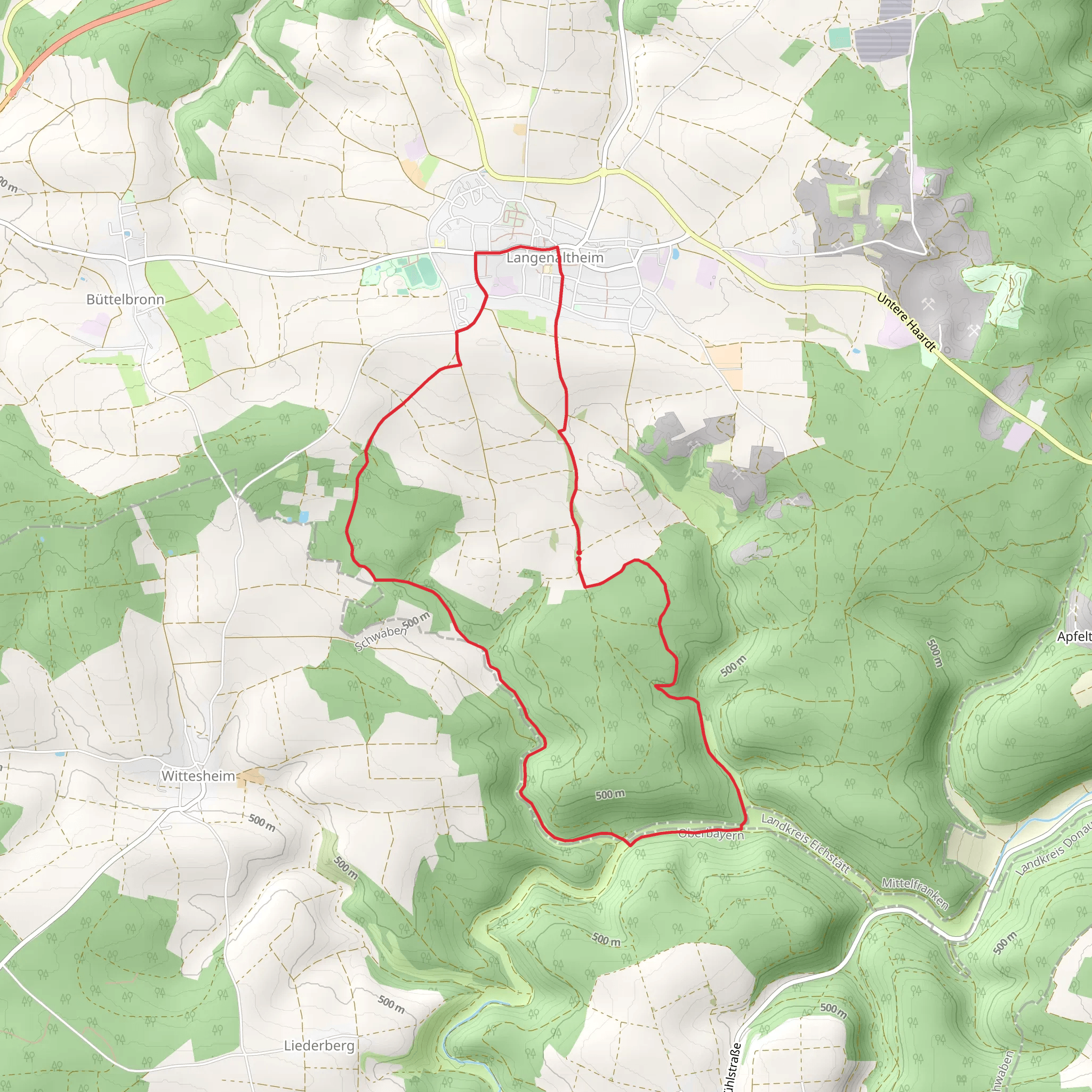 Rundwanderweg Langenaltheim 4 mobile static map