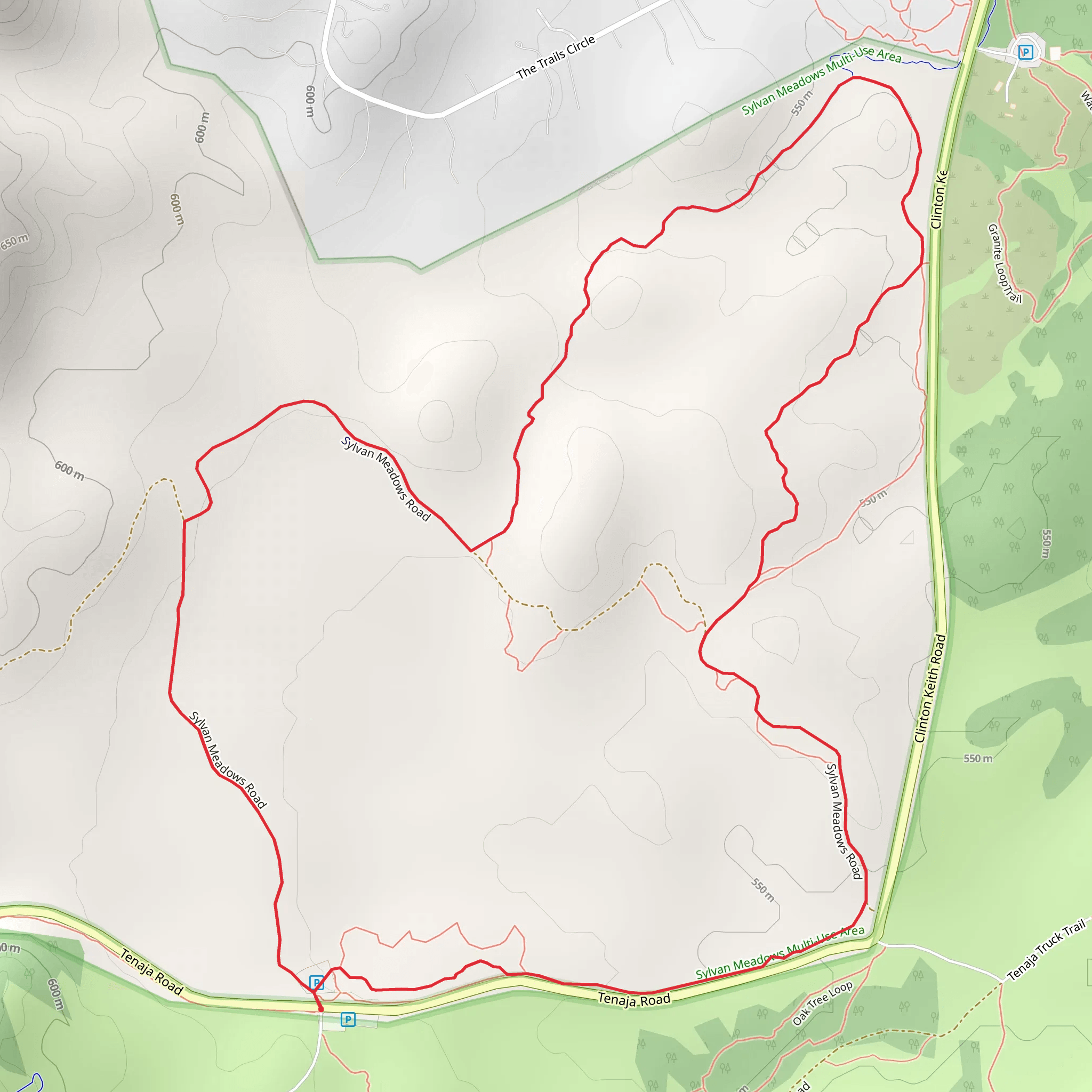 Sylvan Meadows Road and Tenaja Road Loop mobile static map
