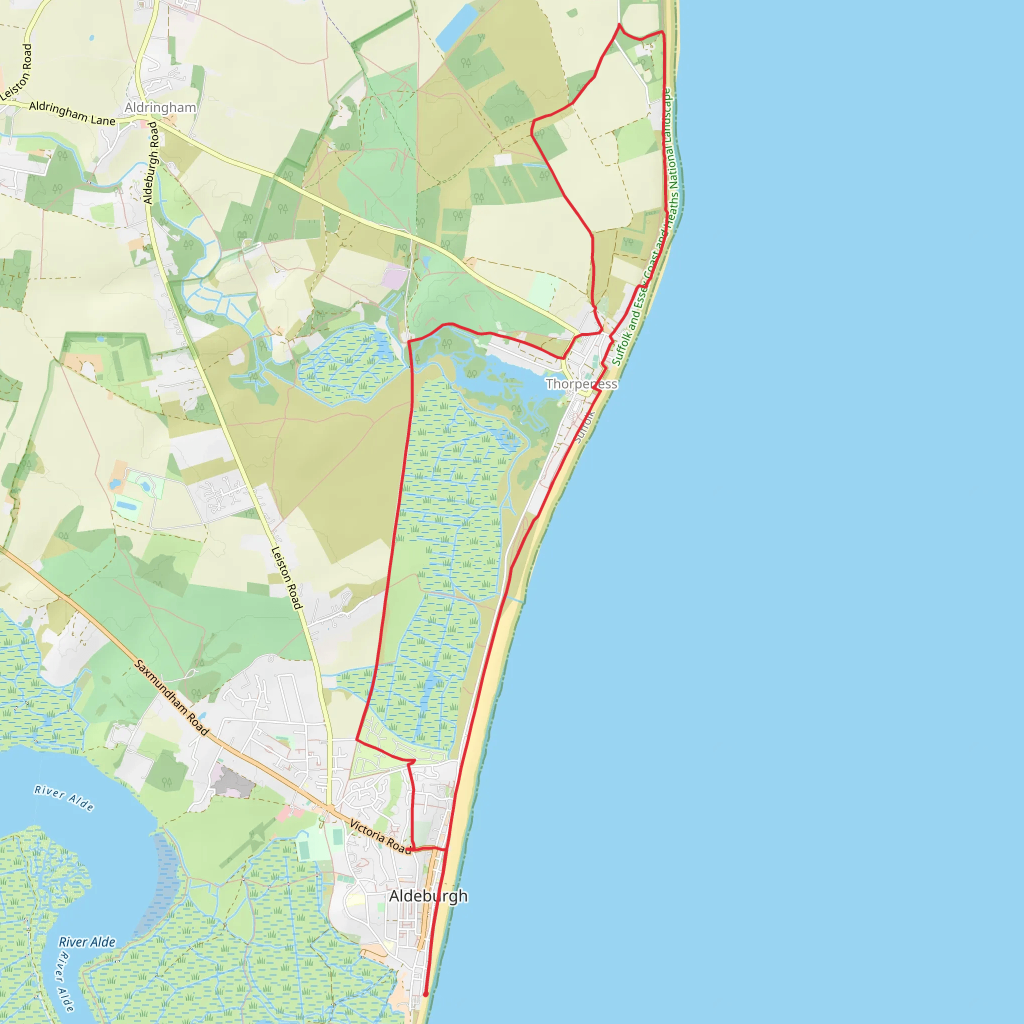Thorpeness from Aldeburgh mobile static map