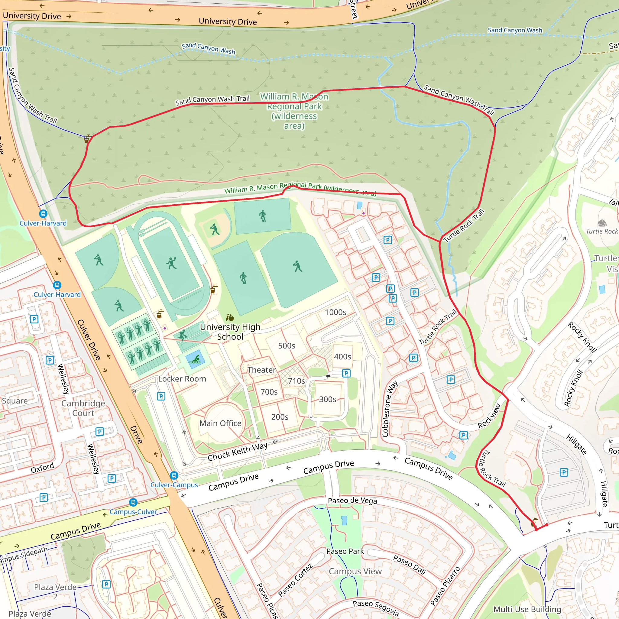 Sand Canyon Wash Trail via Turtle Rock Trail mobile static map