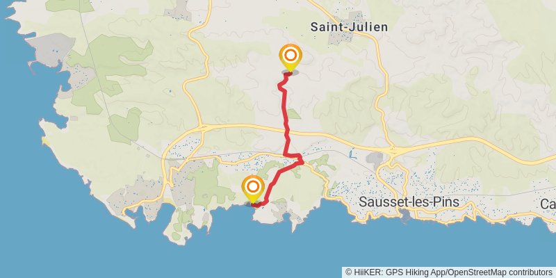 Grand Sentier de la Côte Bleue alt 6 Map