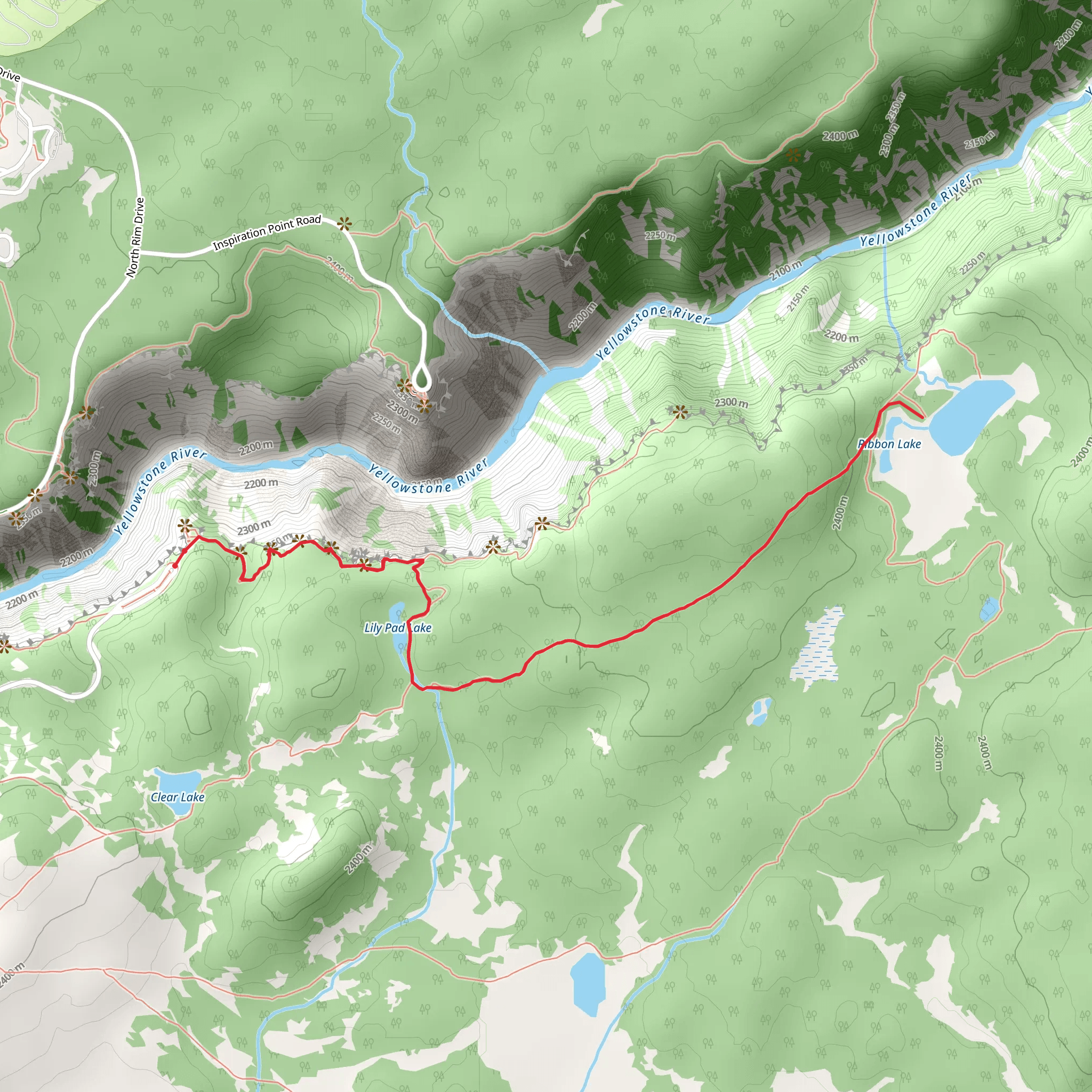 Ribbon Lake Trail mobile static map