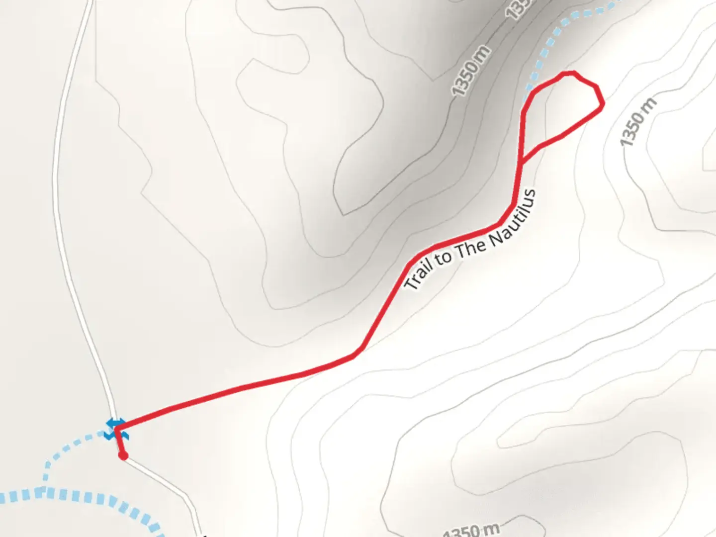 An image depicting the trail Trail to The Nautilus and its surrounding area.