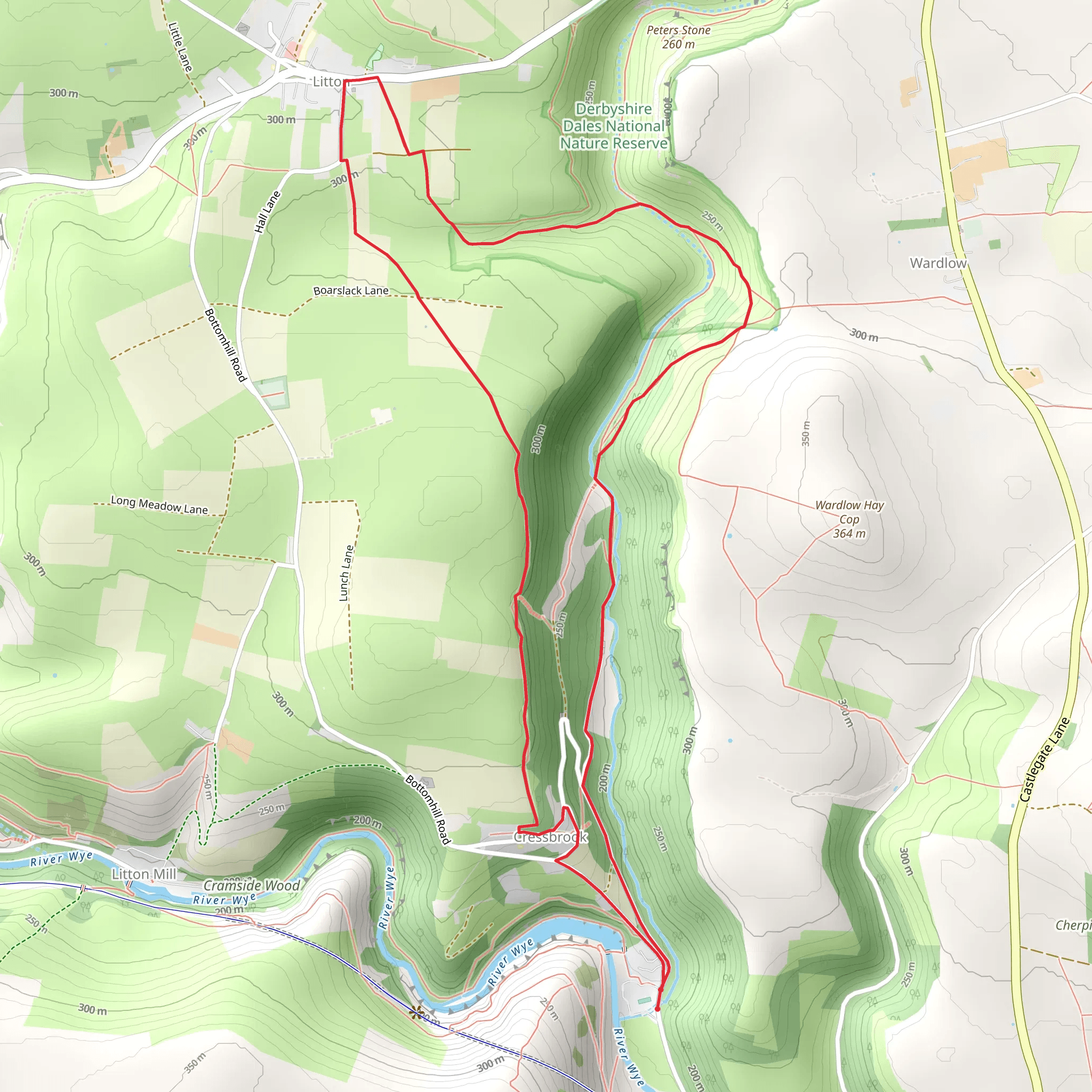 Cressbrook Dale Loop from Cressbrook mobile static map