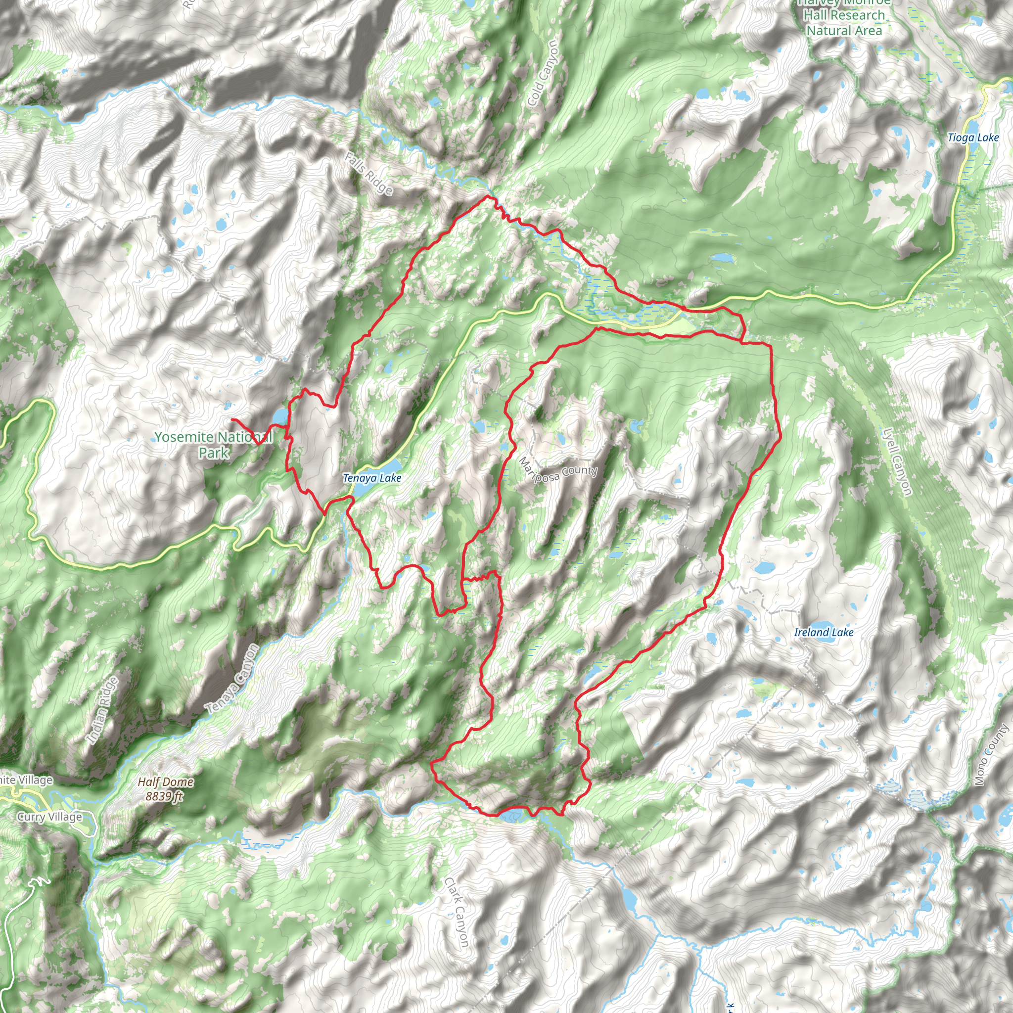 High Sierra Camps Loop mobile static map