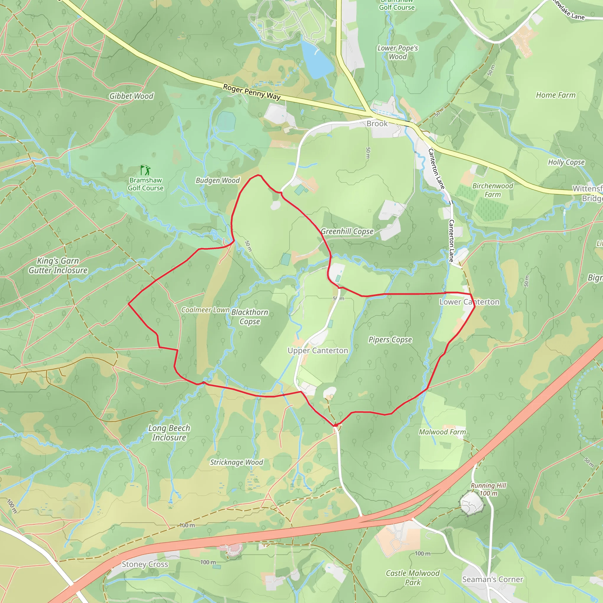 Upper Canterton Loop mobile static map
