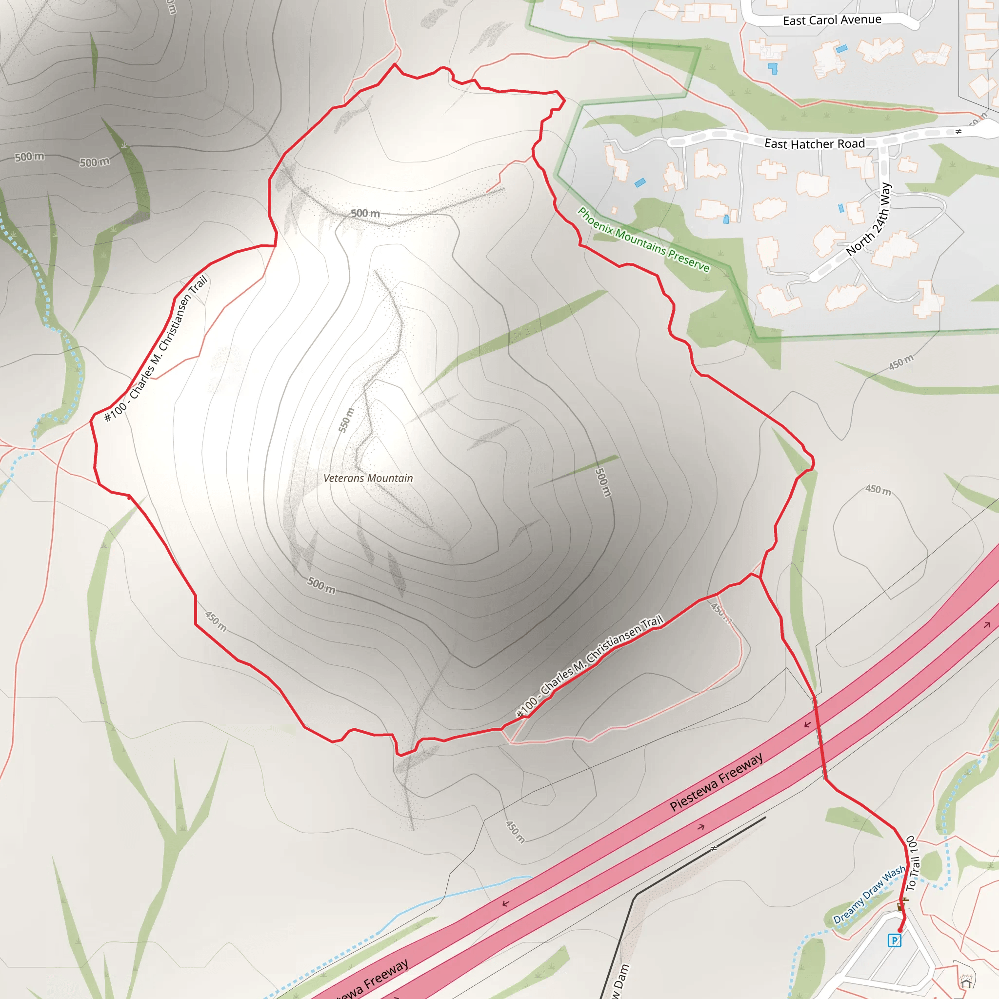 Charles M Christiansen Loop Trail - Dreamy Draw Recreation Area mobile static map