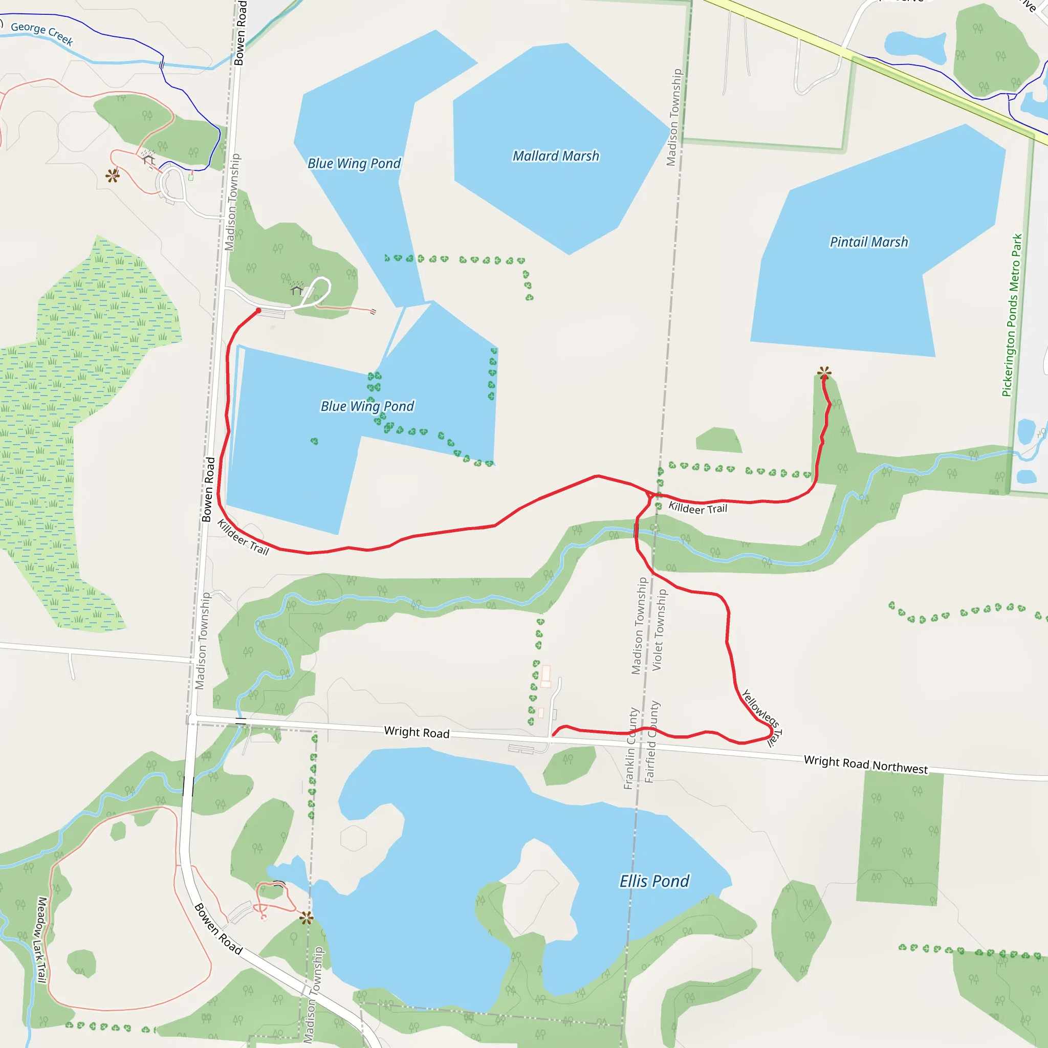 Killdeer and Yellowlegs Trail mobile static map