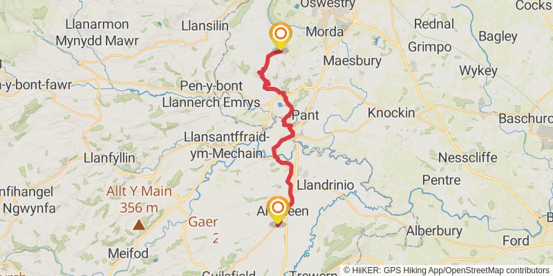 Wales Cistercian Way stage 42 Map