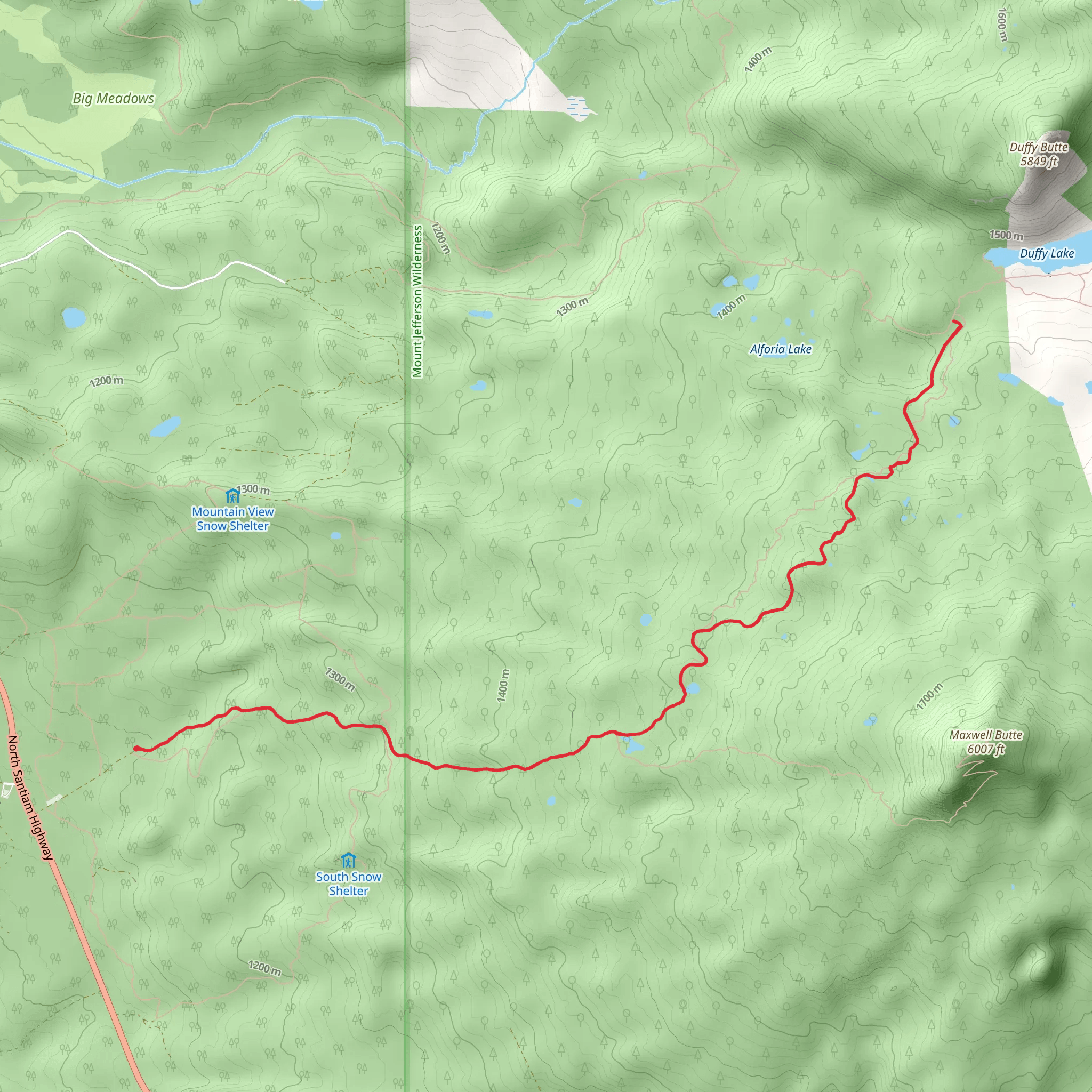 Lava Lakes via Maxwell Butte Trail mobile static map