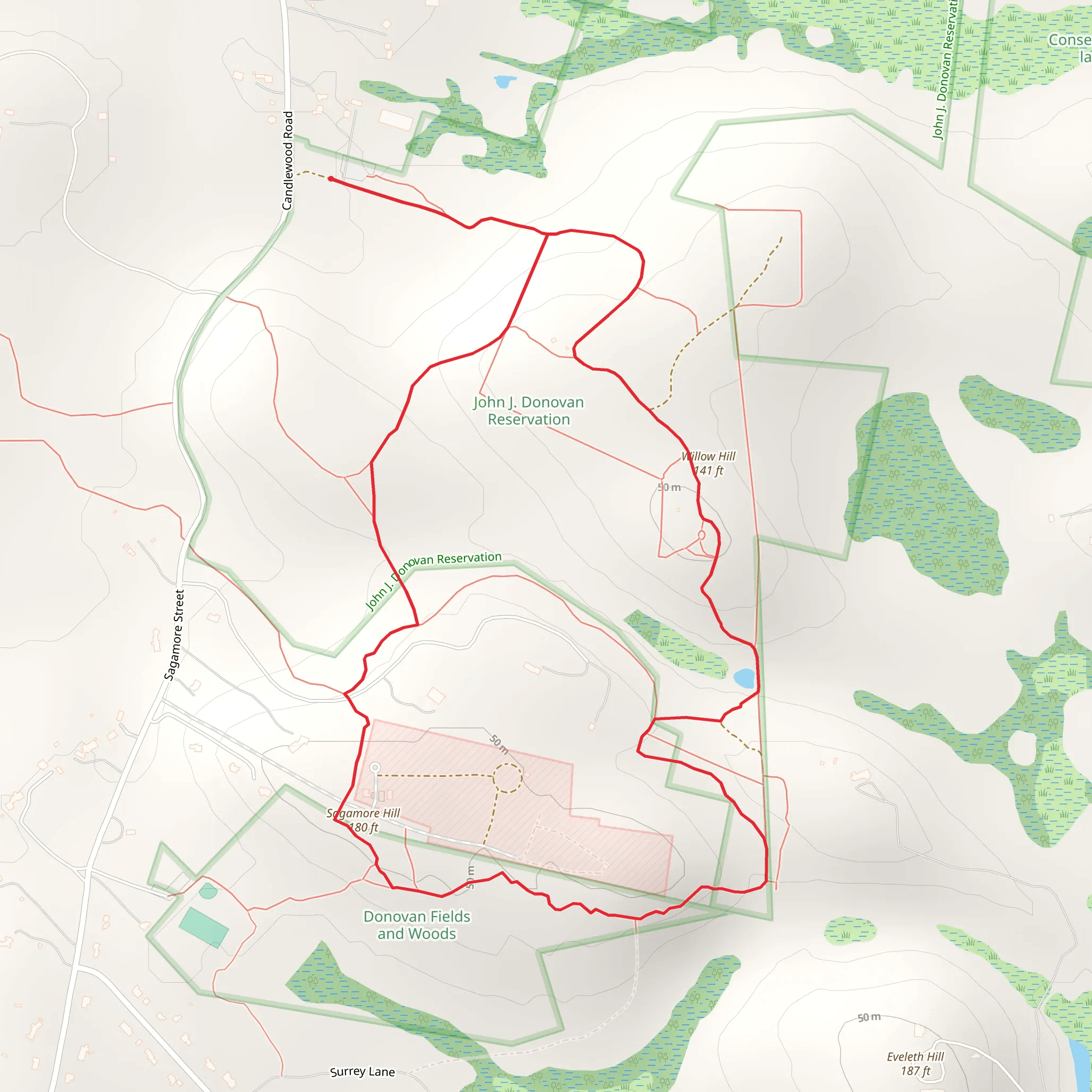 Sagamore Hill and Willow Hill Loop mobile static map