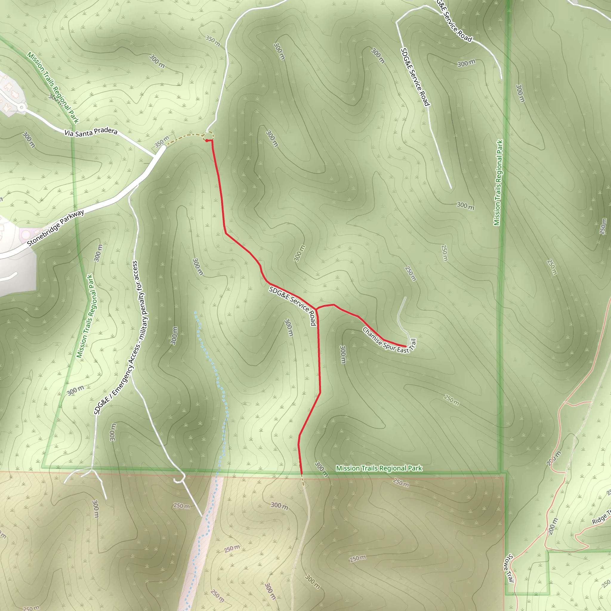 SDGE Service Road mobile static map