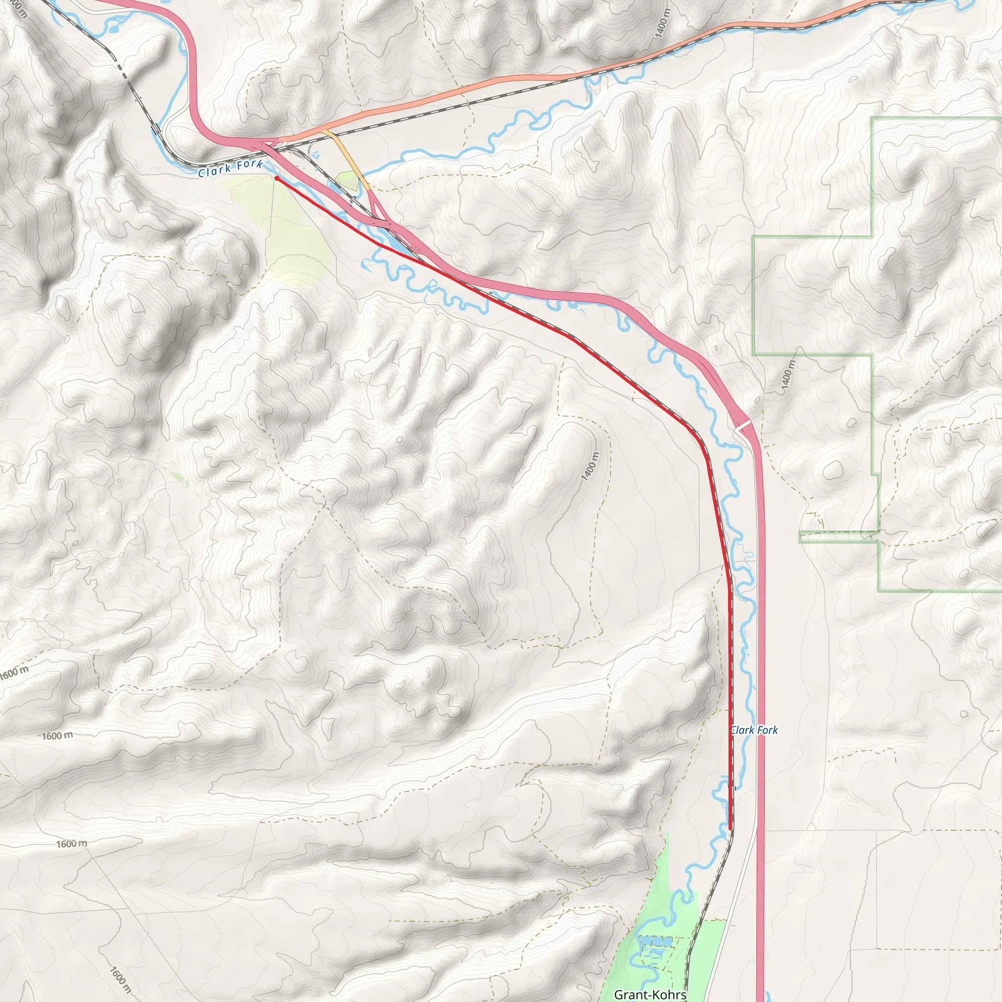 Clark Fork Out and Back mobile static map