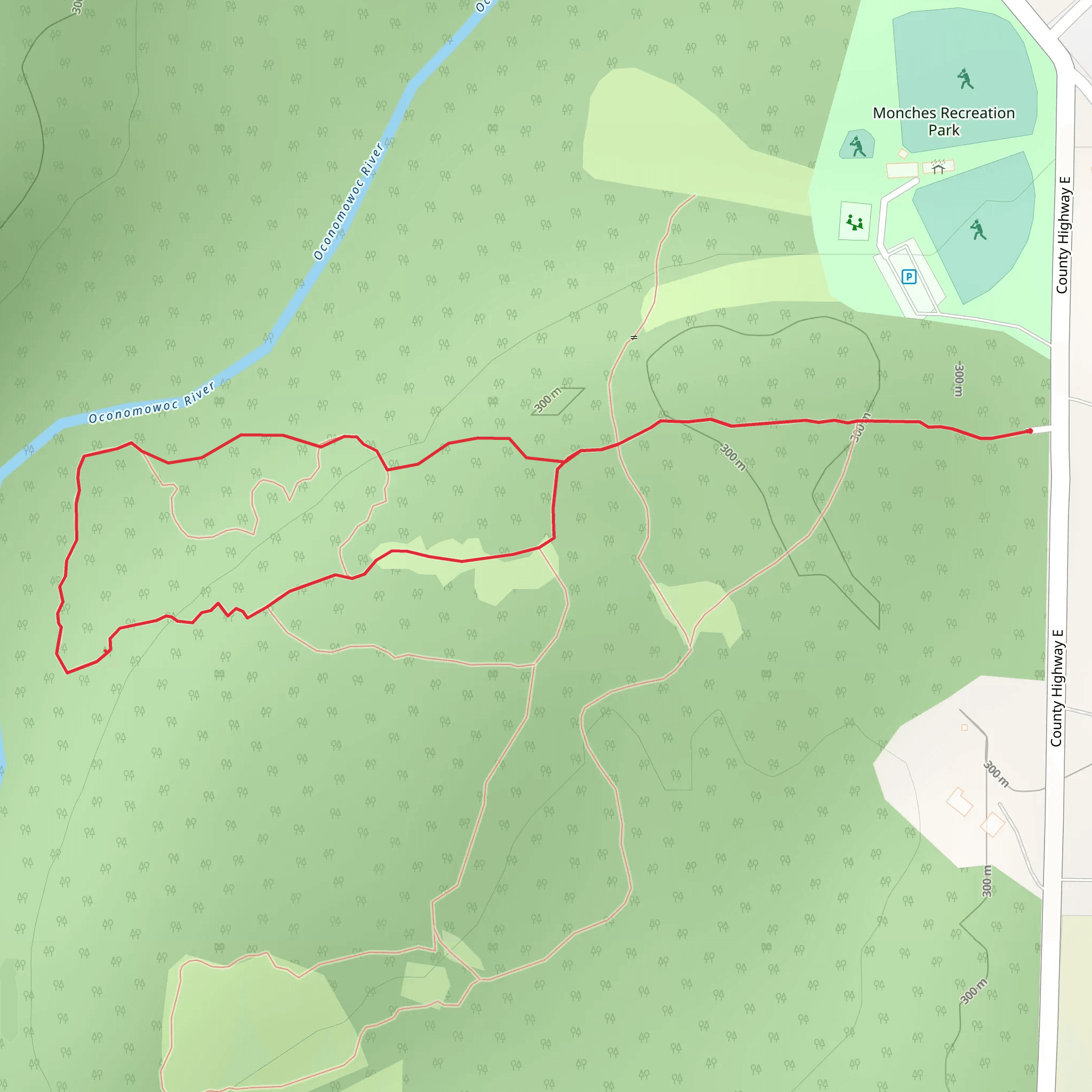 Loop along Oconomowoc River mobile static map