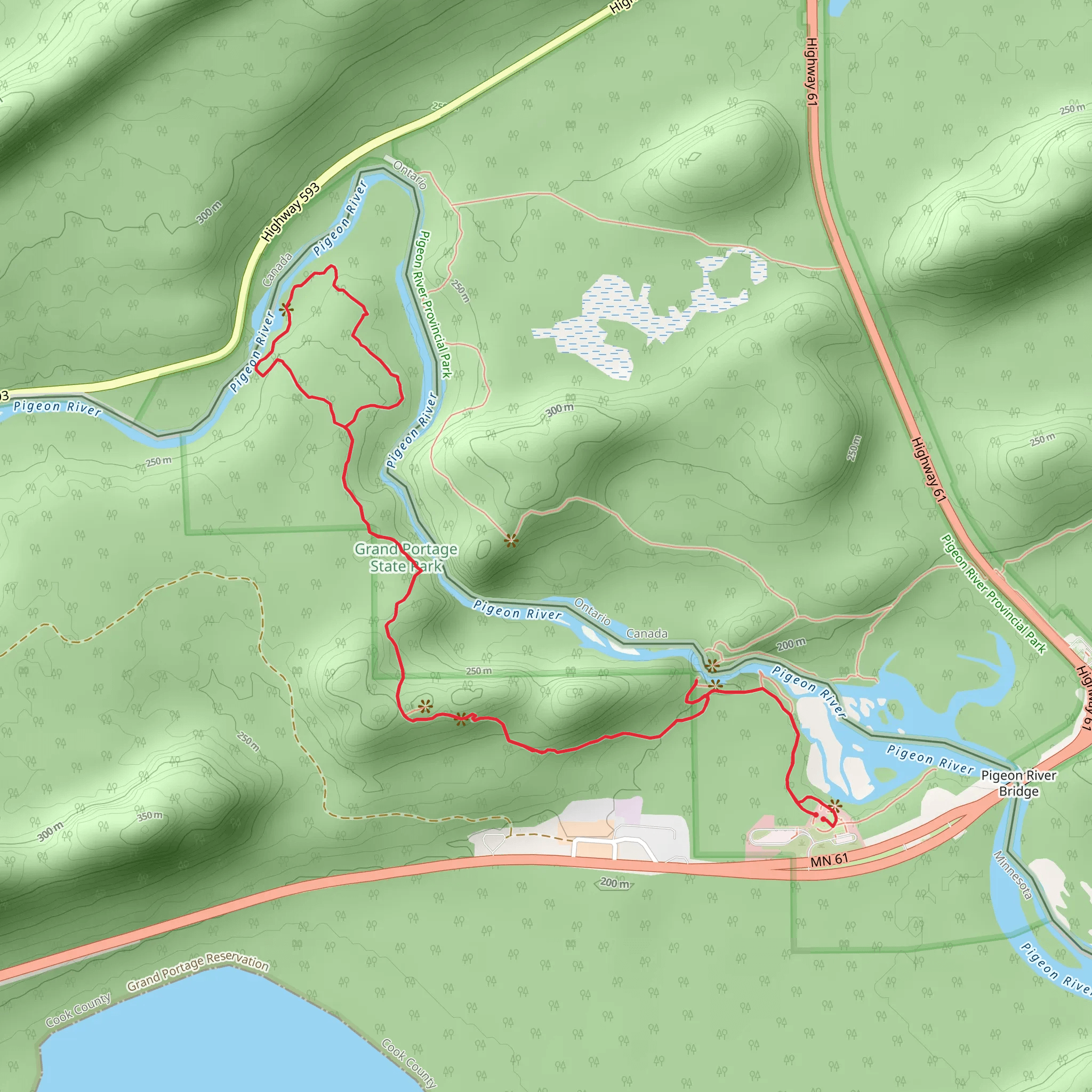 Pigeon River - Middle Falls Loop mobile static map