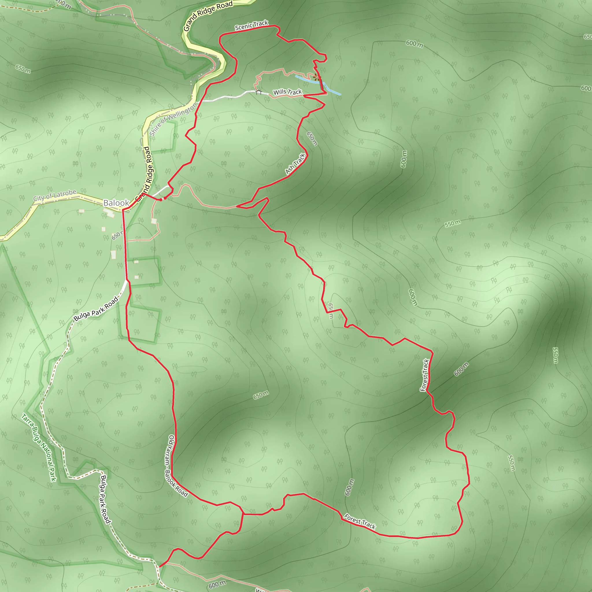 Tarra Bulga Scenic Circuit mobile static map
