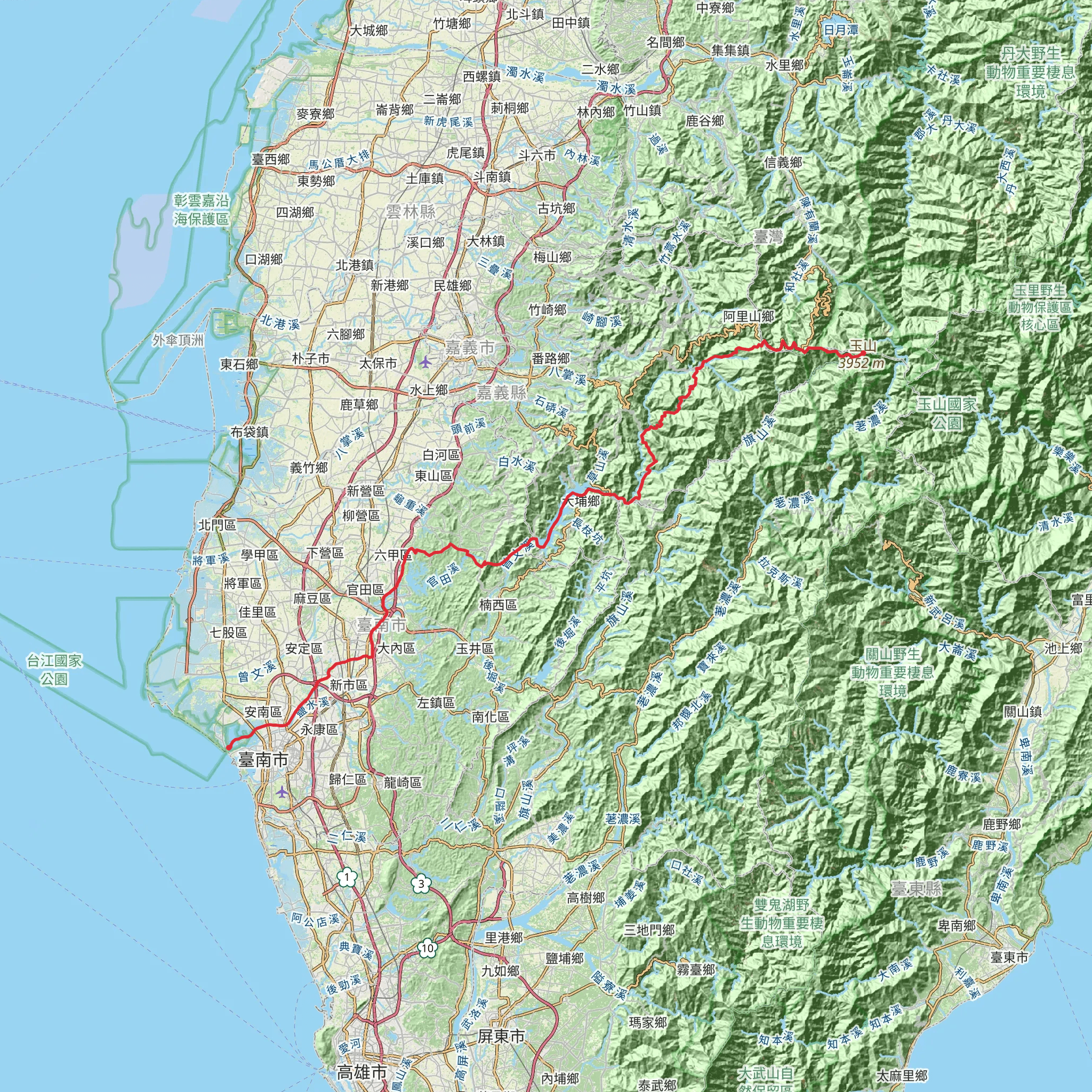 Mountains to Sea National Greenway mobile static map