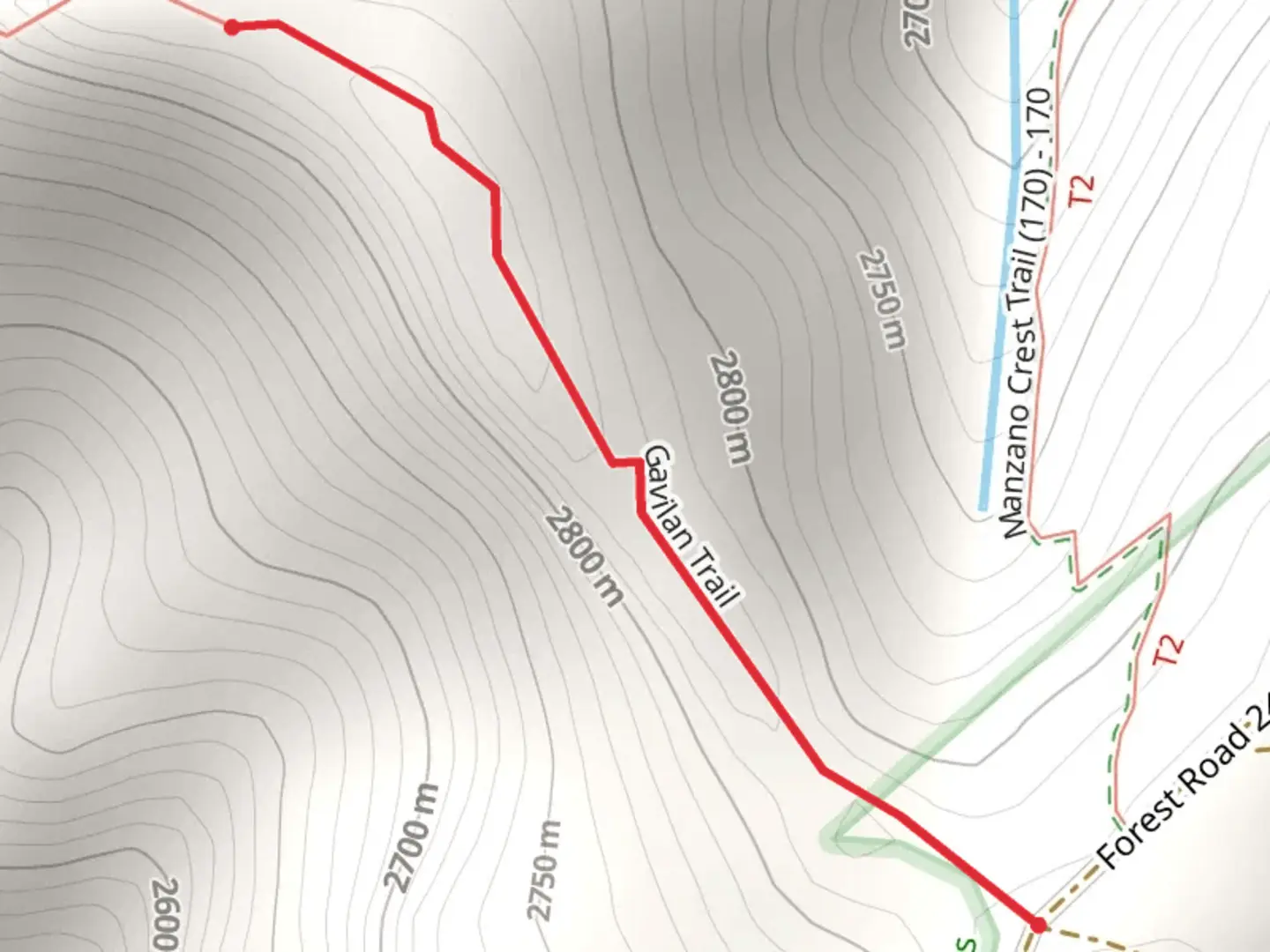 An image depicting the trail Crest Spur and its surrounding area.