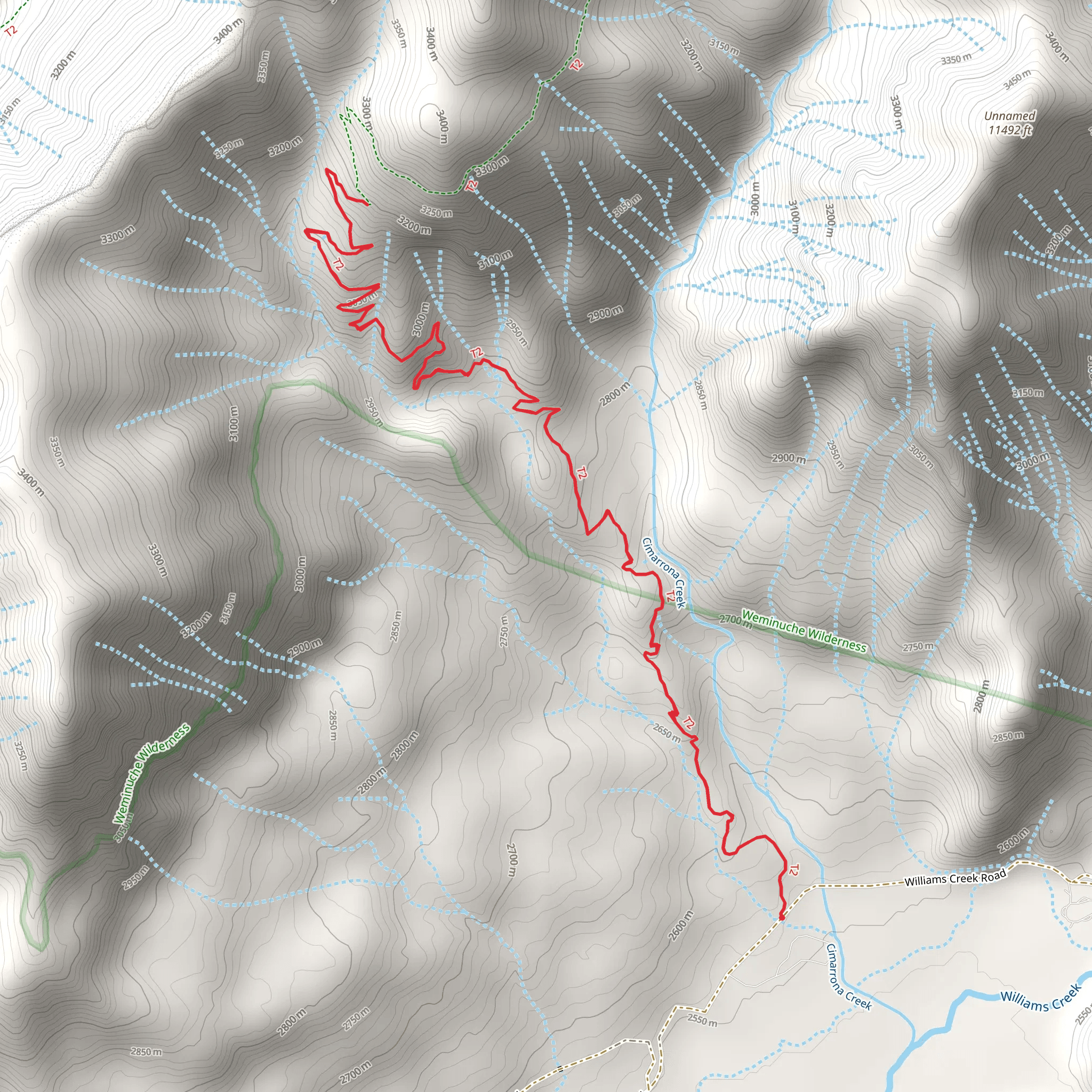 Cimarrona Trail - Short mobile static map