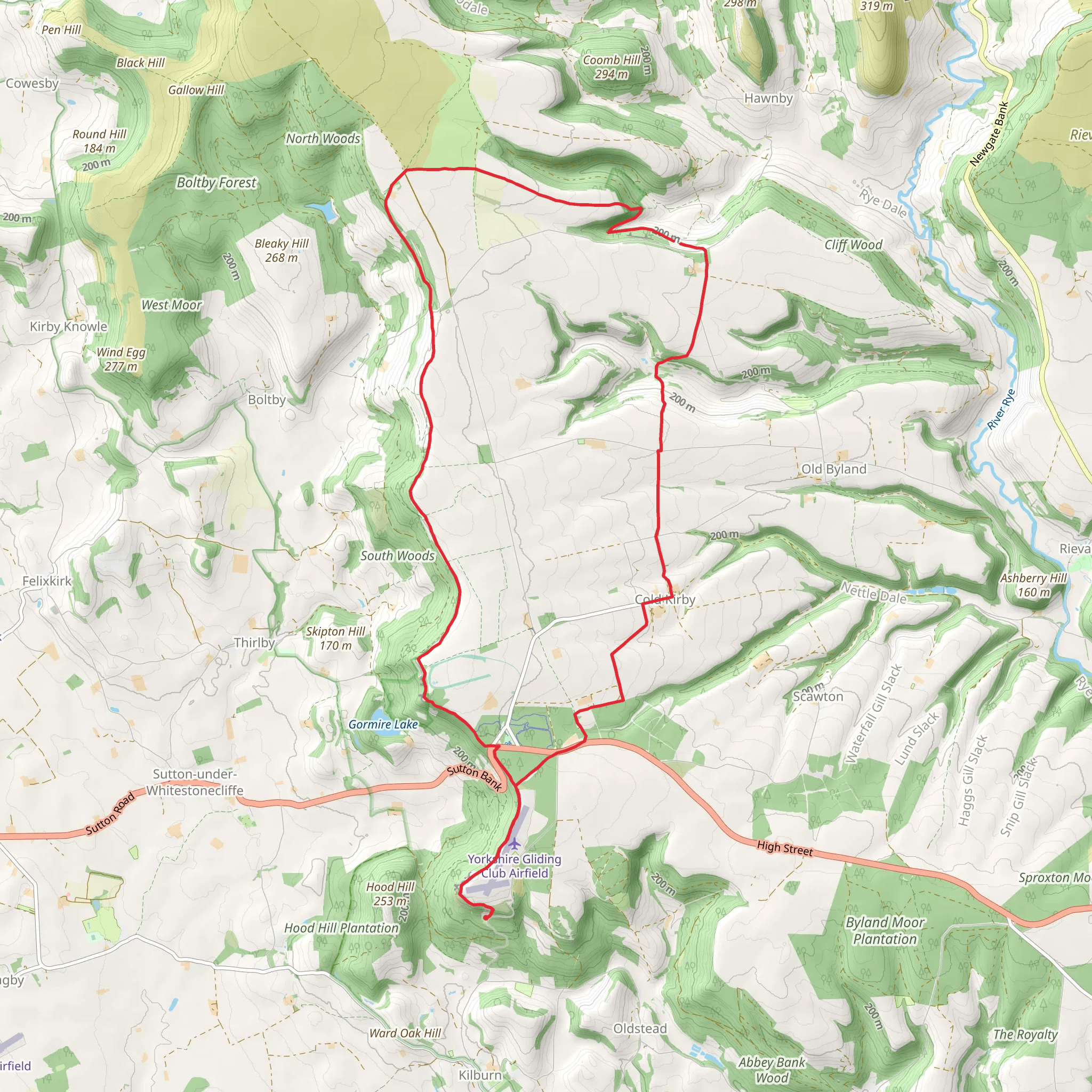 Kilburn White Horse - Cold Kirby - Murton and Sutton Bank mobile static map