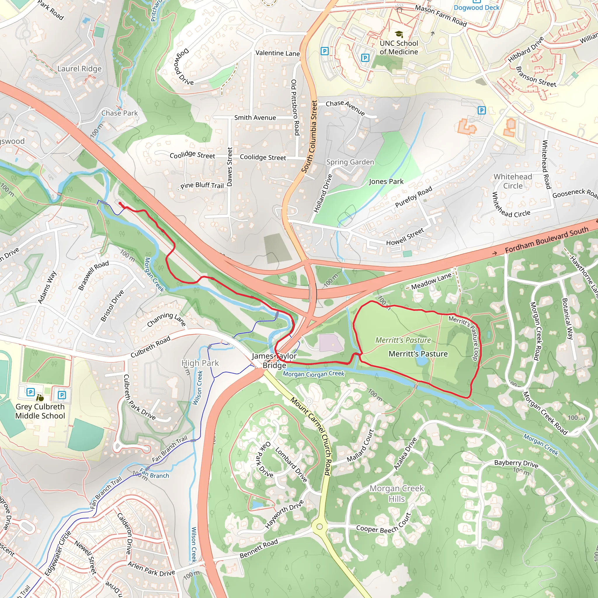 Morgan Creek Loop Trail mobile static map