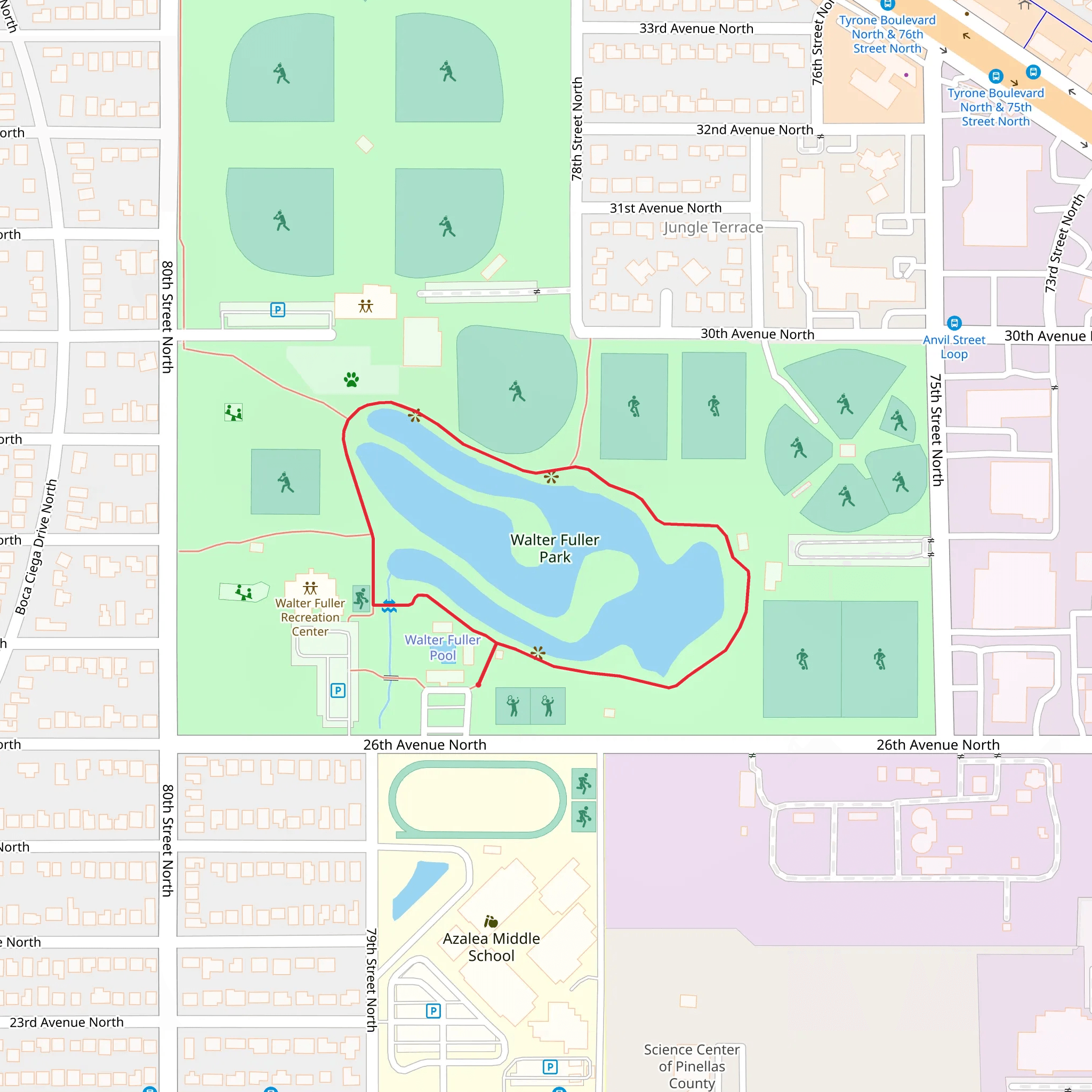 Jungle Lake Loop mobile static map