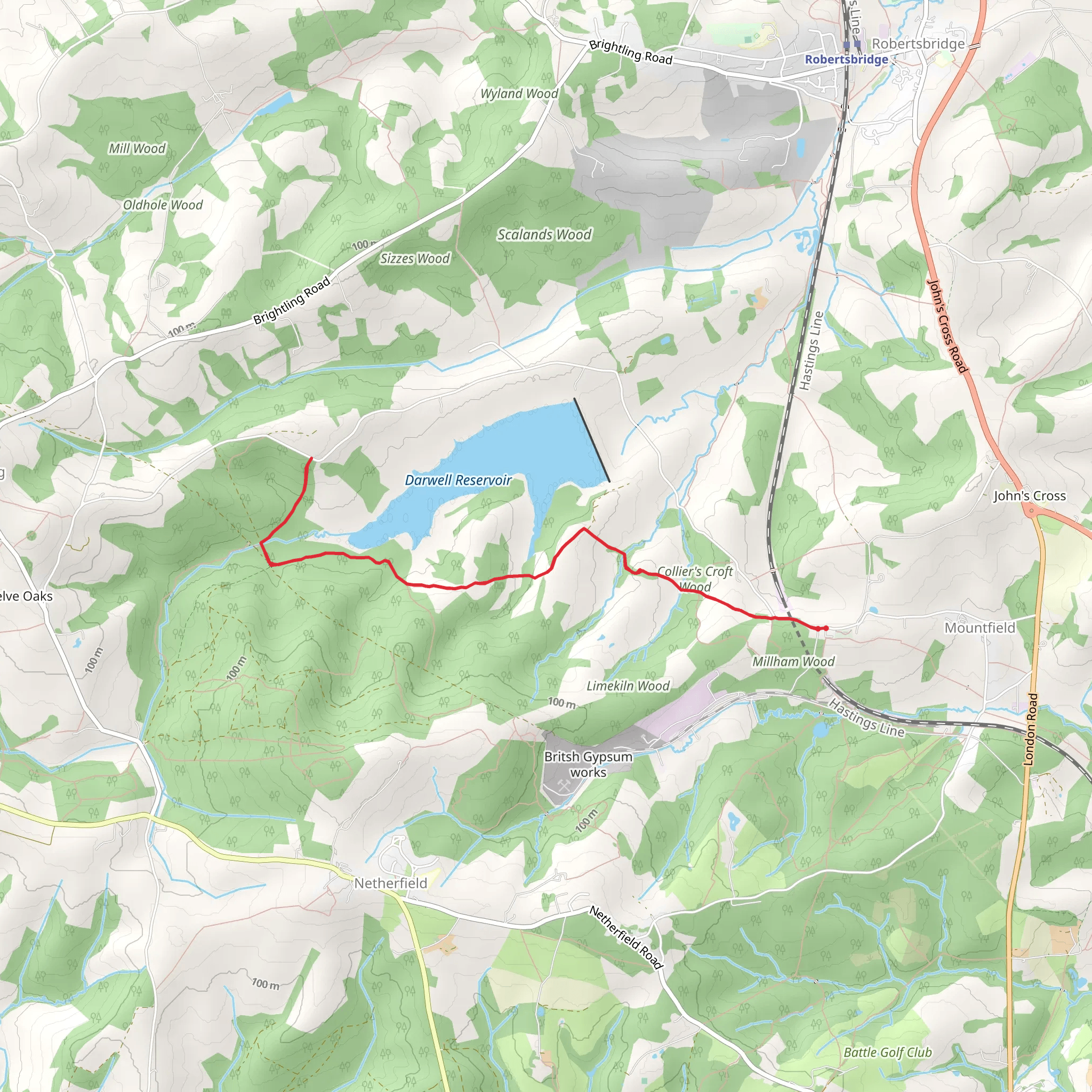 Darwell Reservoir Walk mobile static map