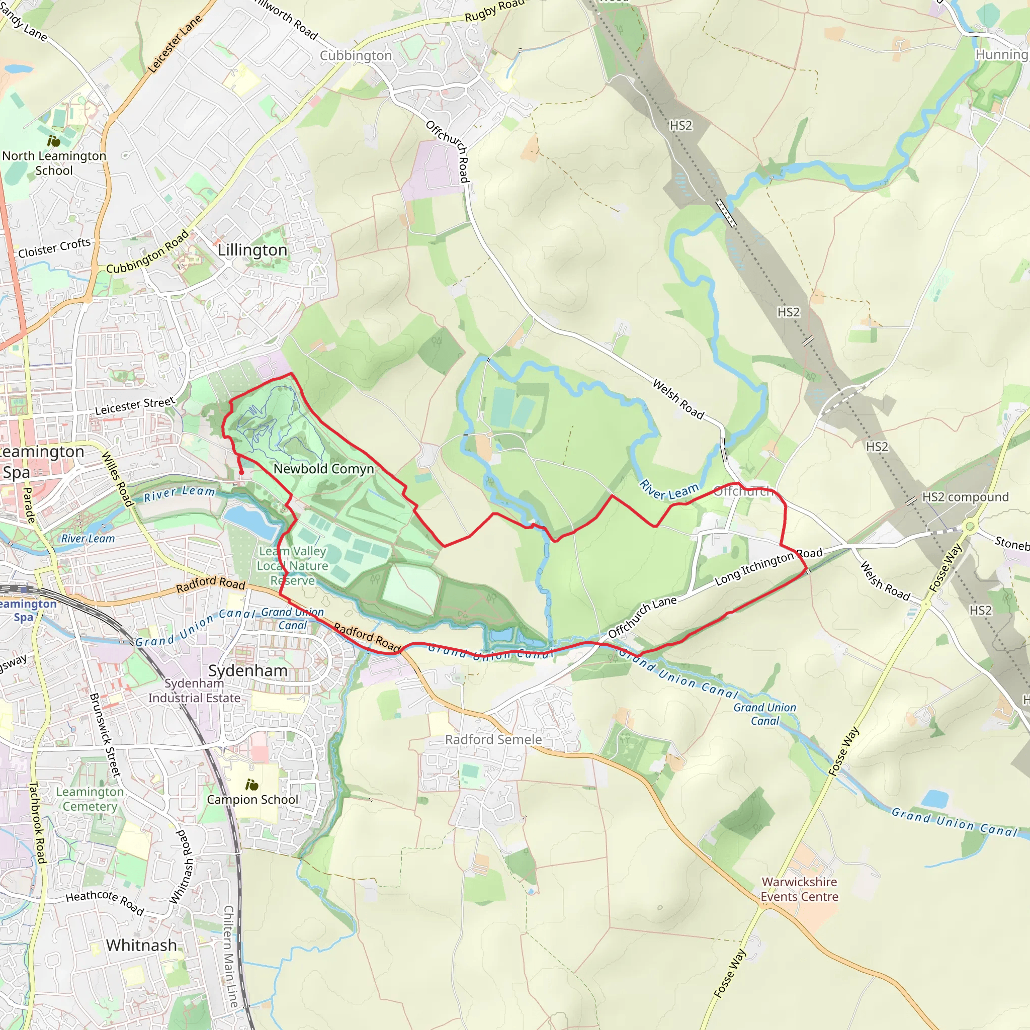 Newbold Comyn, Offchurch Loop mobile static map