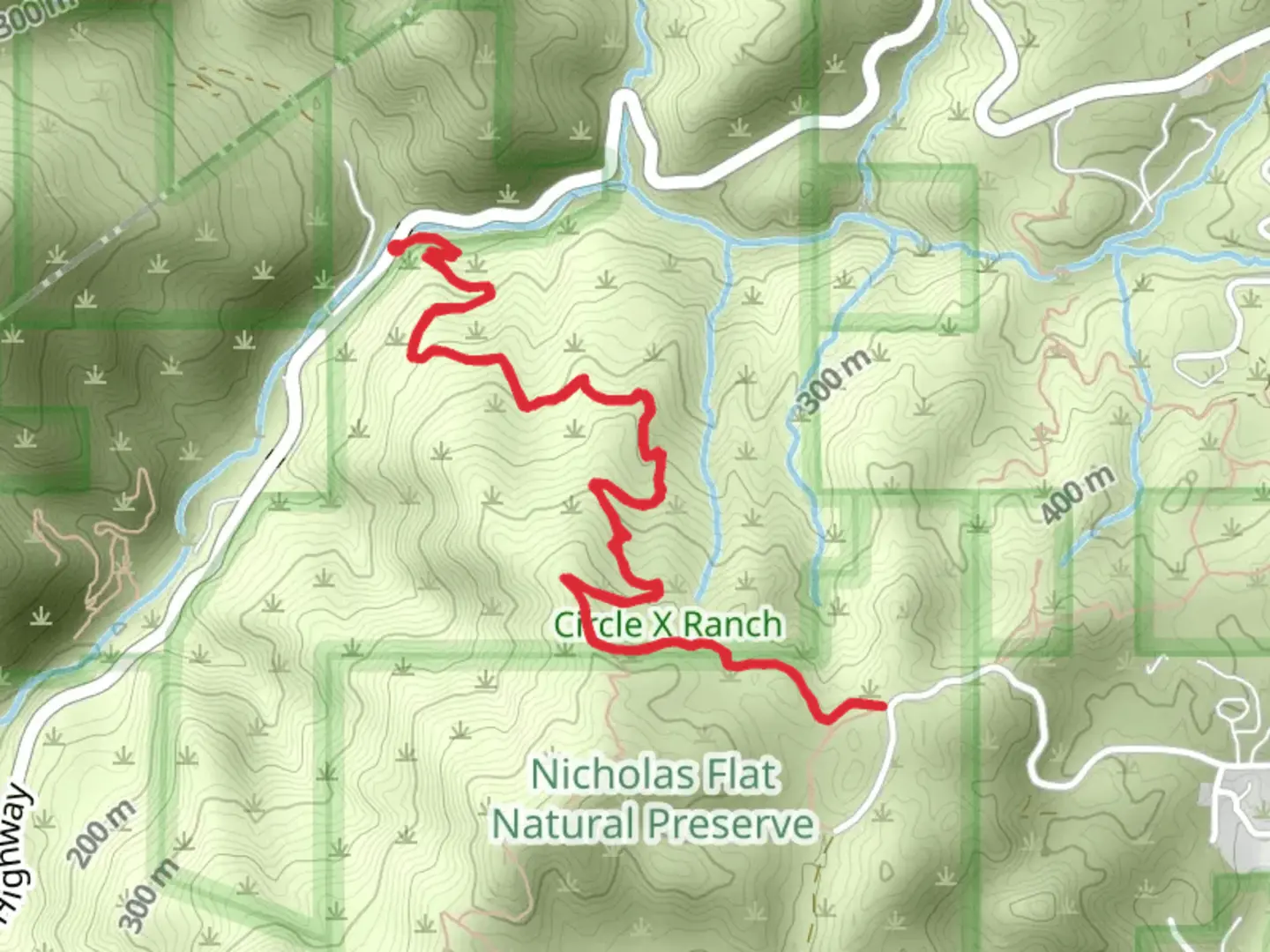 An image depicting the trail Malibu Springs South Trail and its surrounding area.
