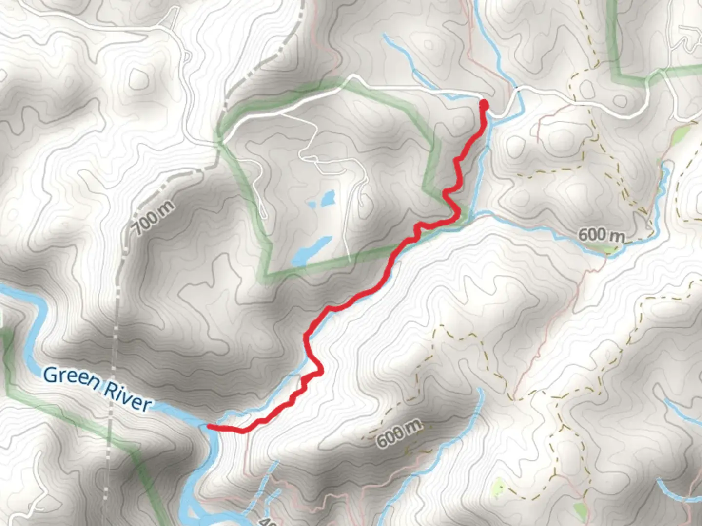 An image depicting the trail Green River via Pulliam Creek and its surrounding area.