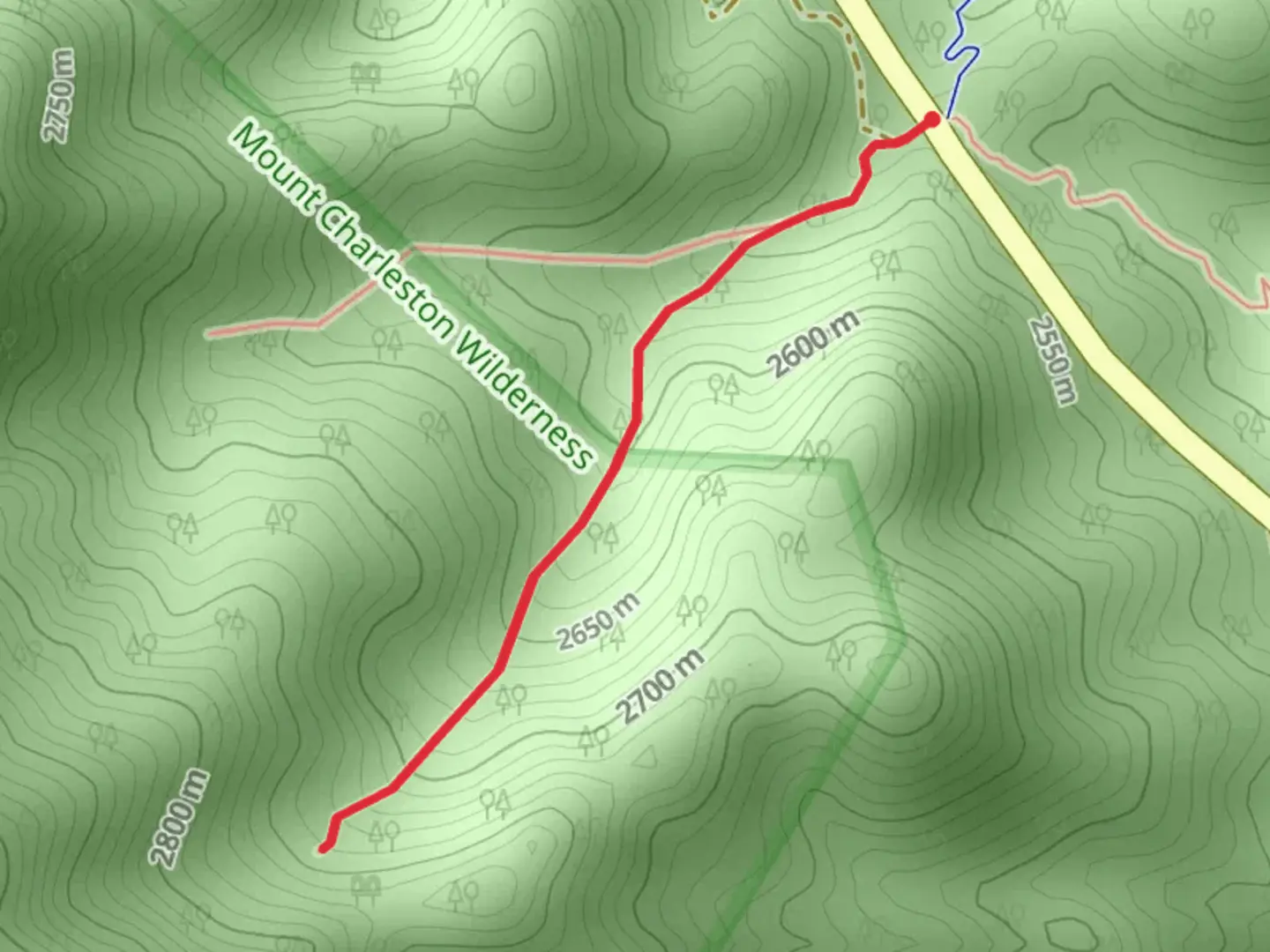 An image depicting the trail Seven Mile Canyon and its surrounding area.