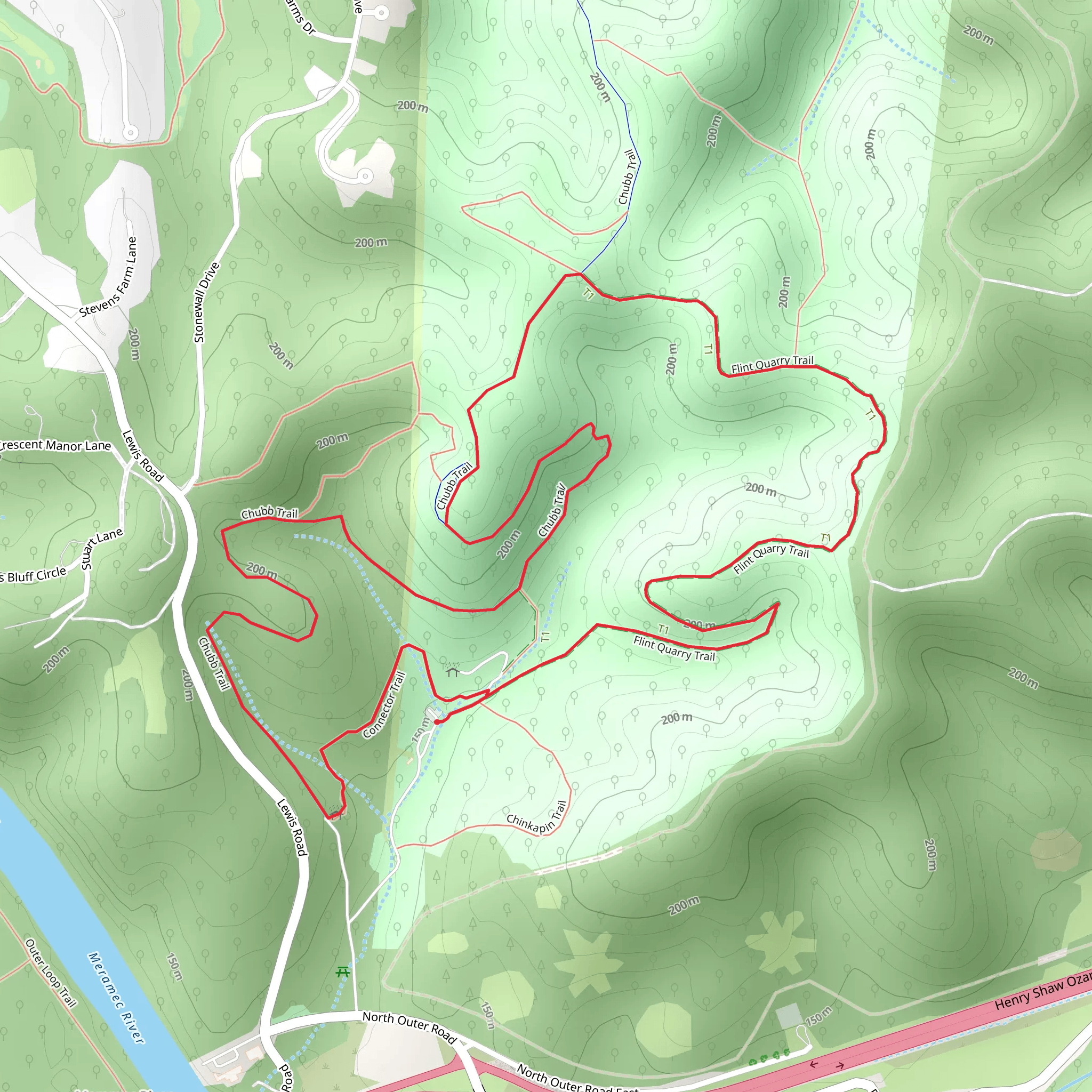 Chubb and Flint Quarry Loop Trail mobile static map