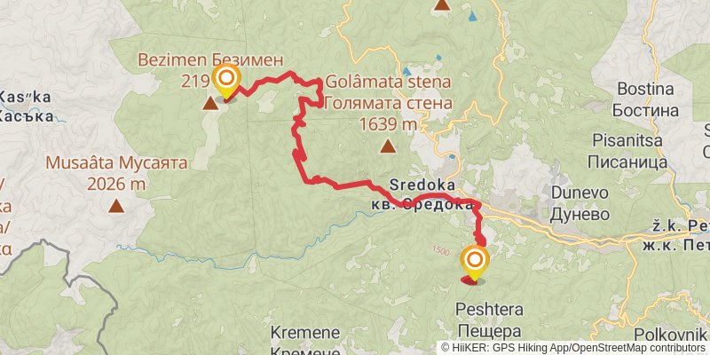 Sultans Trail stage 97 Map