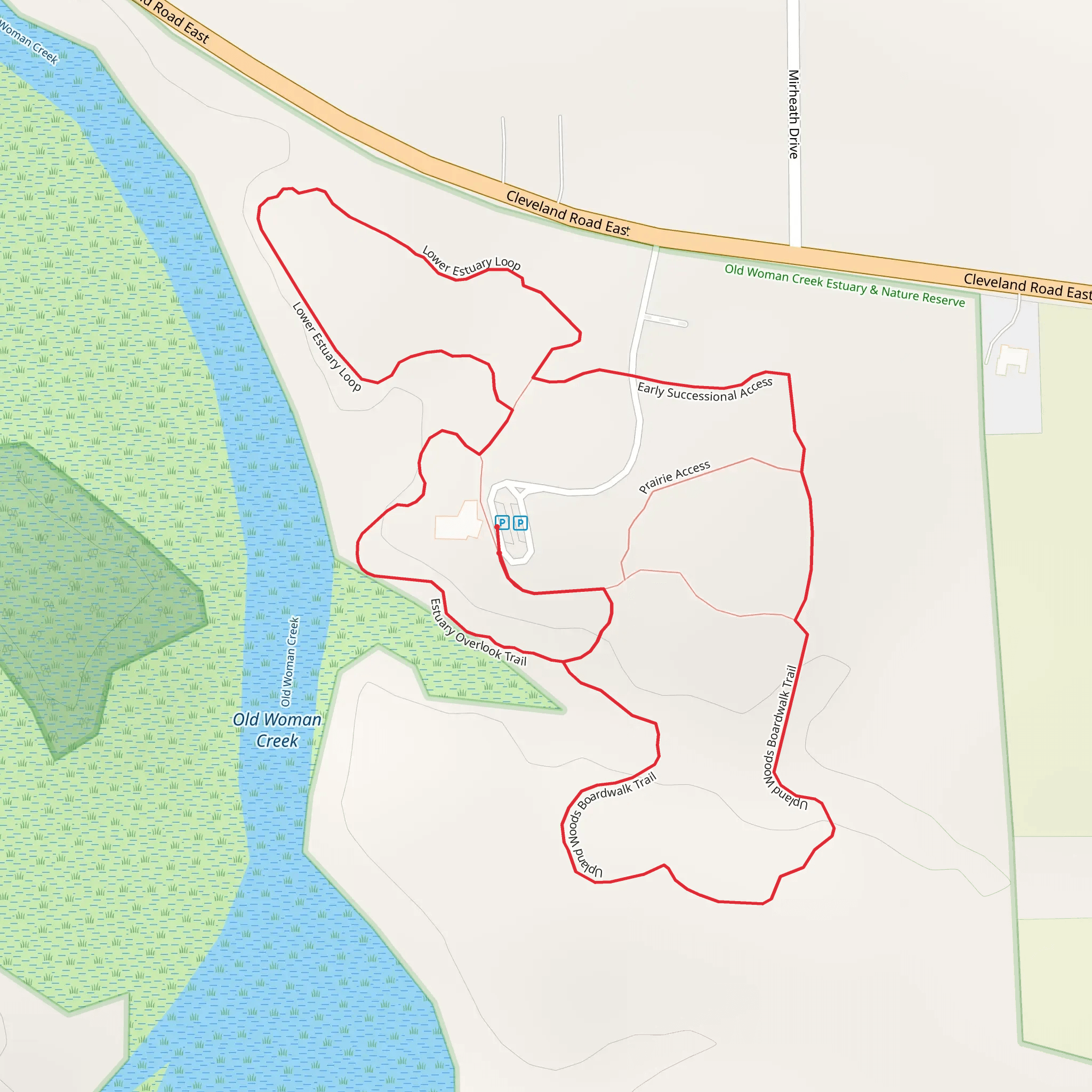 Estuary Overlook Trail and Early Successional Access Loop mobile static map