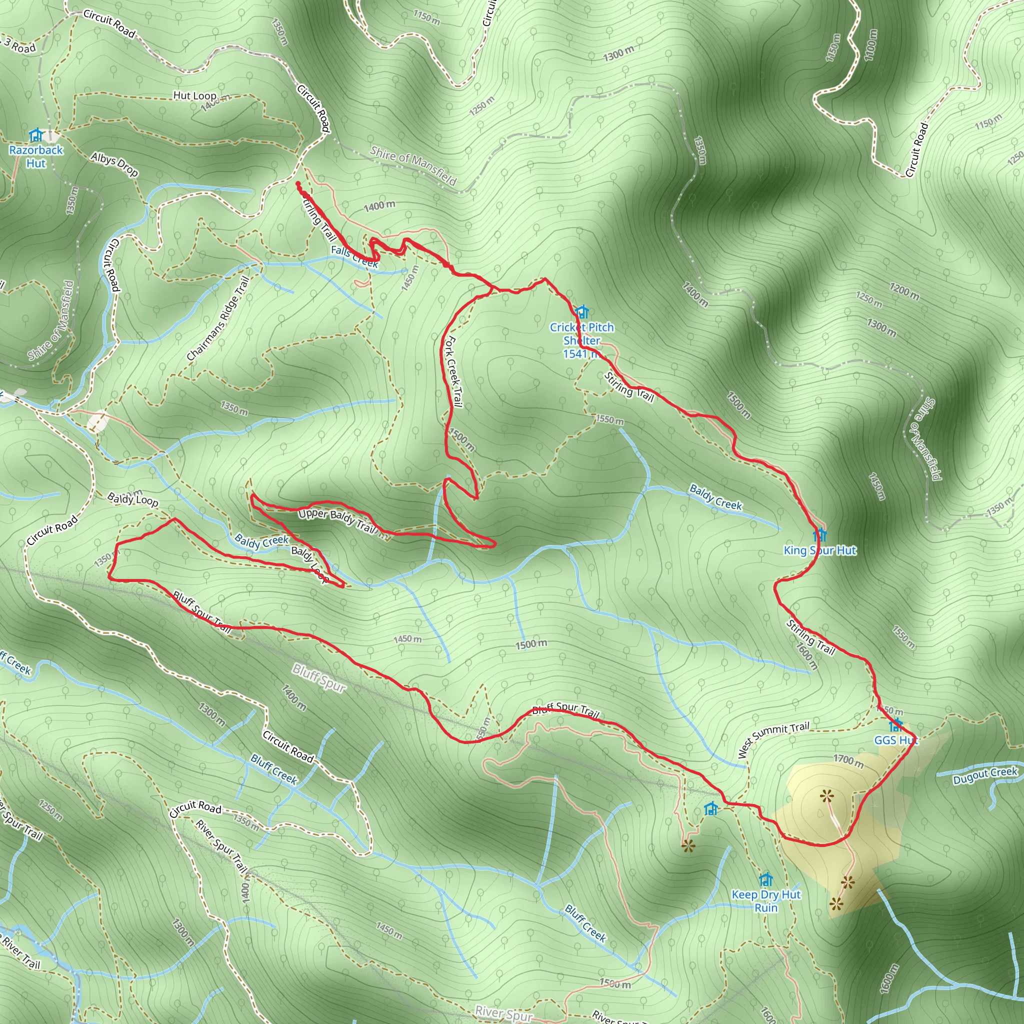 Mt Stirling Summit Interpretive Loop Trail mobile static map