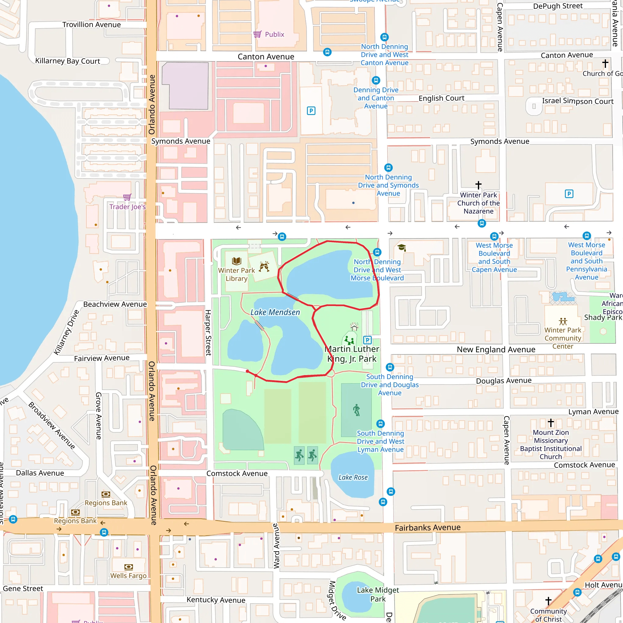 Lake Island Park Loop mobile static map