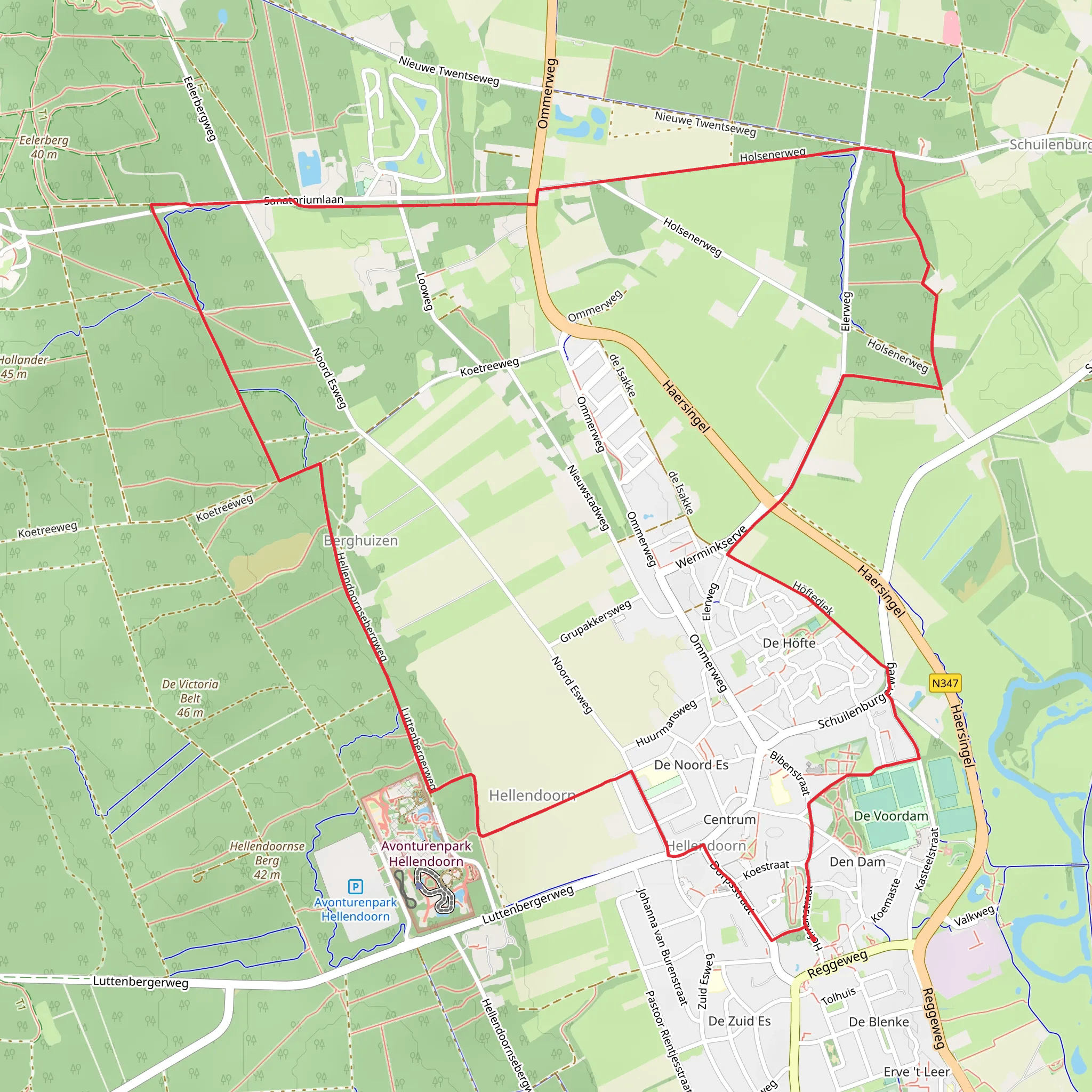 Holsener Weg and Hellendoorn Gele Loop mobile static map