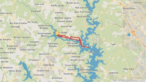 An image depicting the trail Cherry Tree Hill to Liberty Reservoir Loop and its surrounding area.