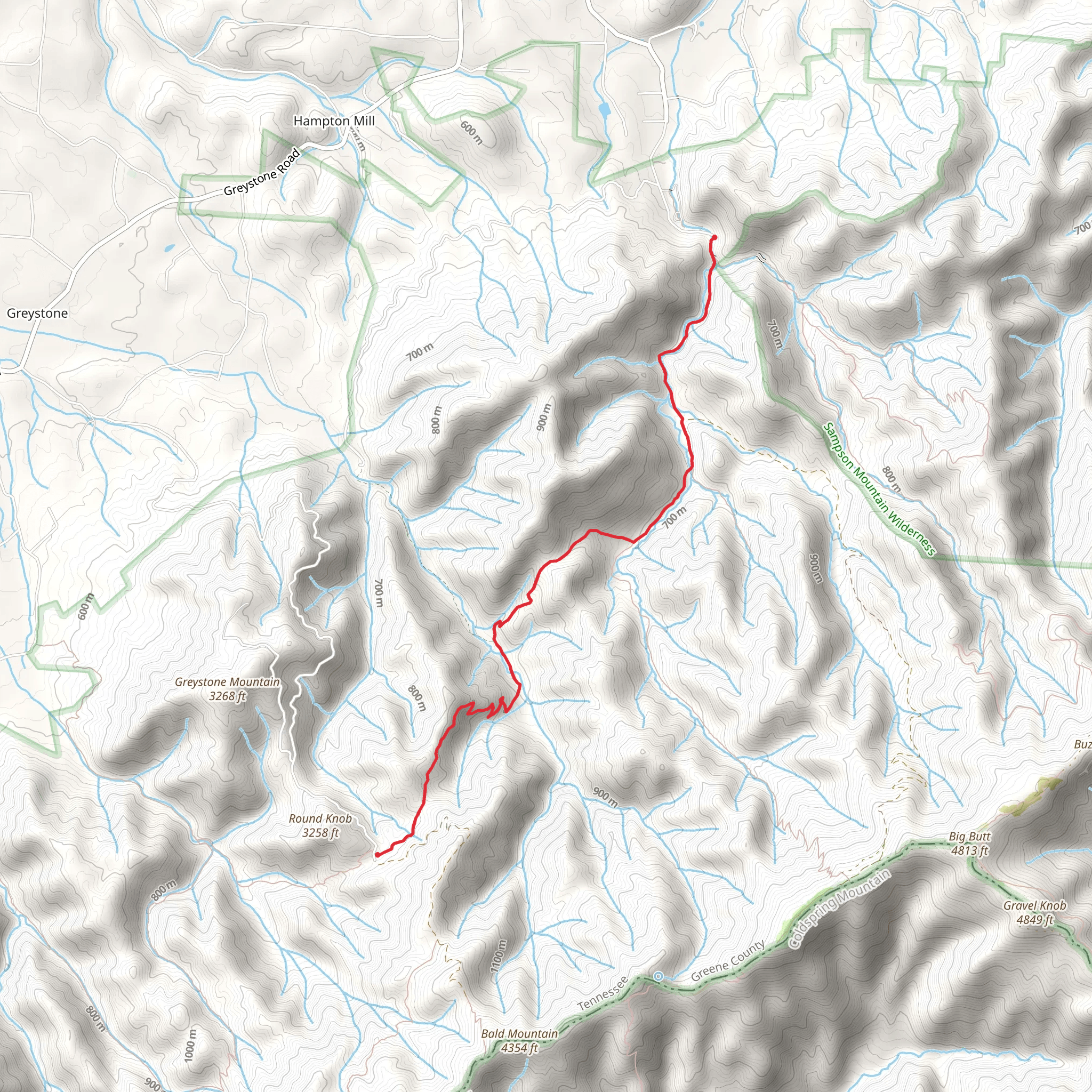 Cowbell Hollow Trail and Horse Creek Road mobile static map