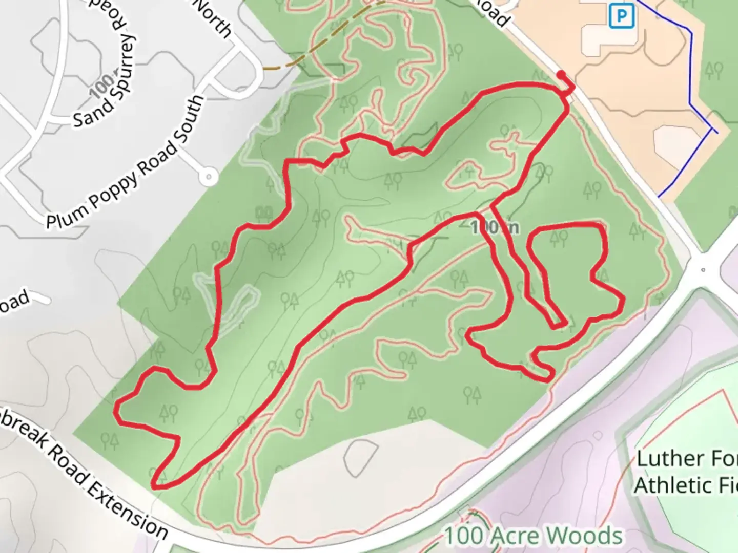 An image depicting the trail Hermes Road Loop and its surrounding area.