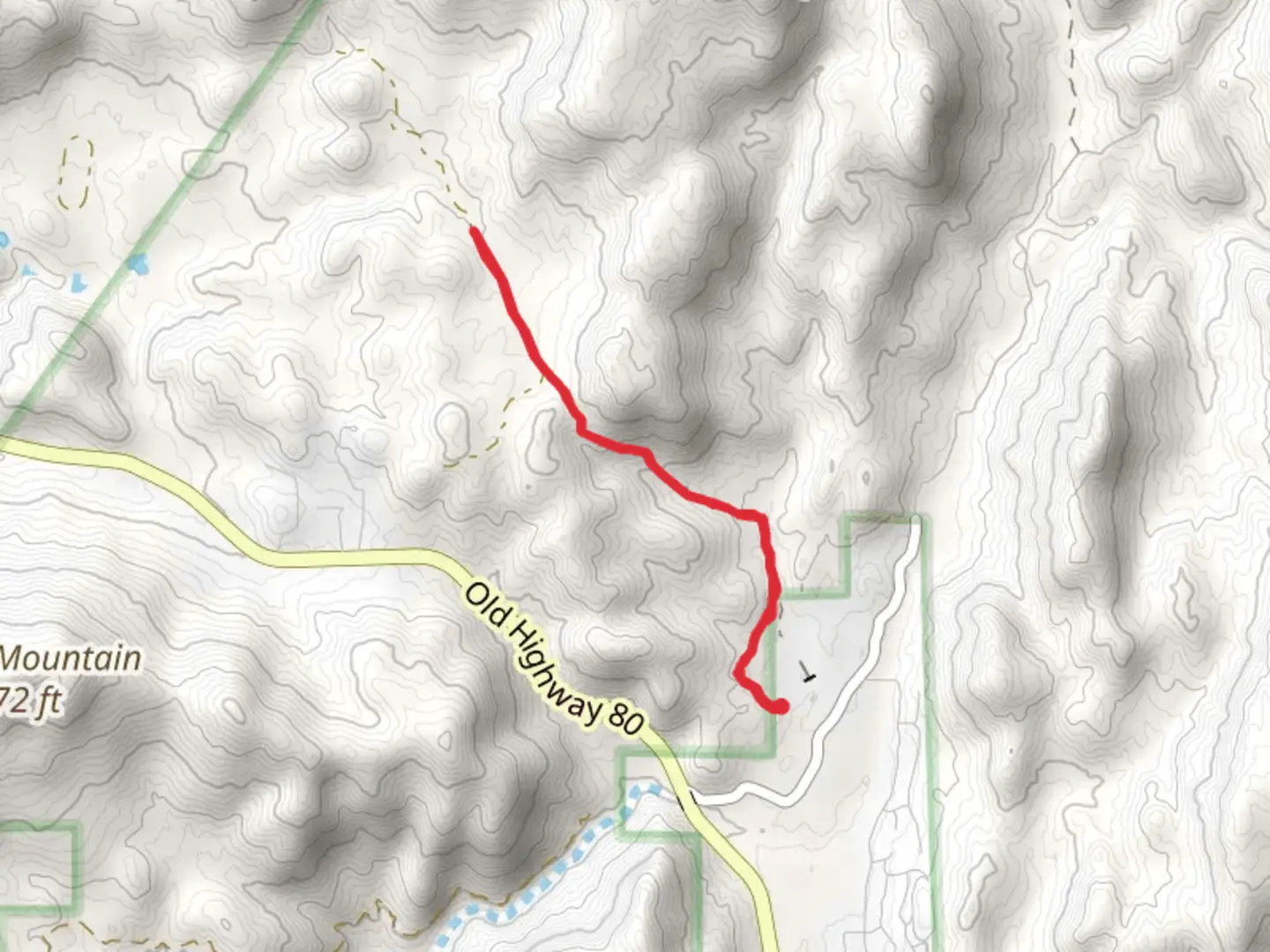 An image depicting the trail Wild Pigeon Flat and its surrounding area.