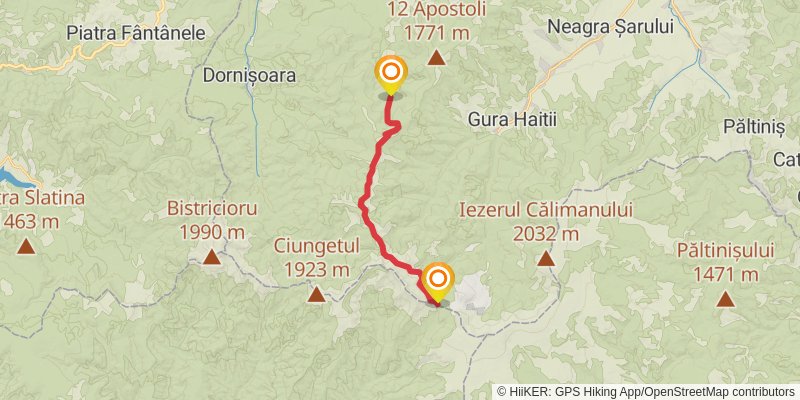 Trans Carpathian Hike stage 71 Map